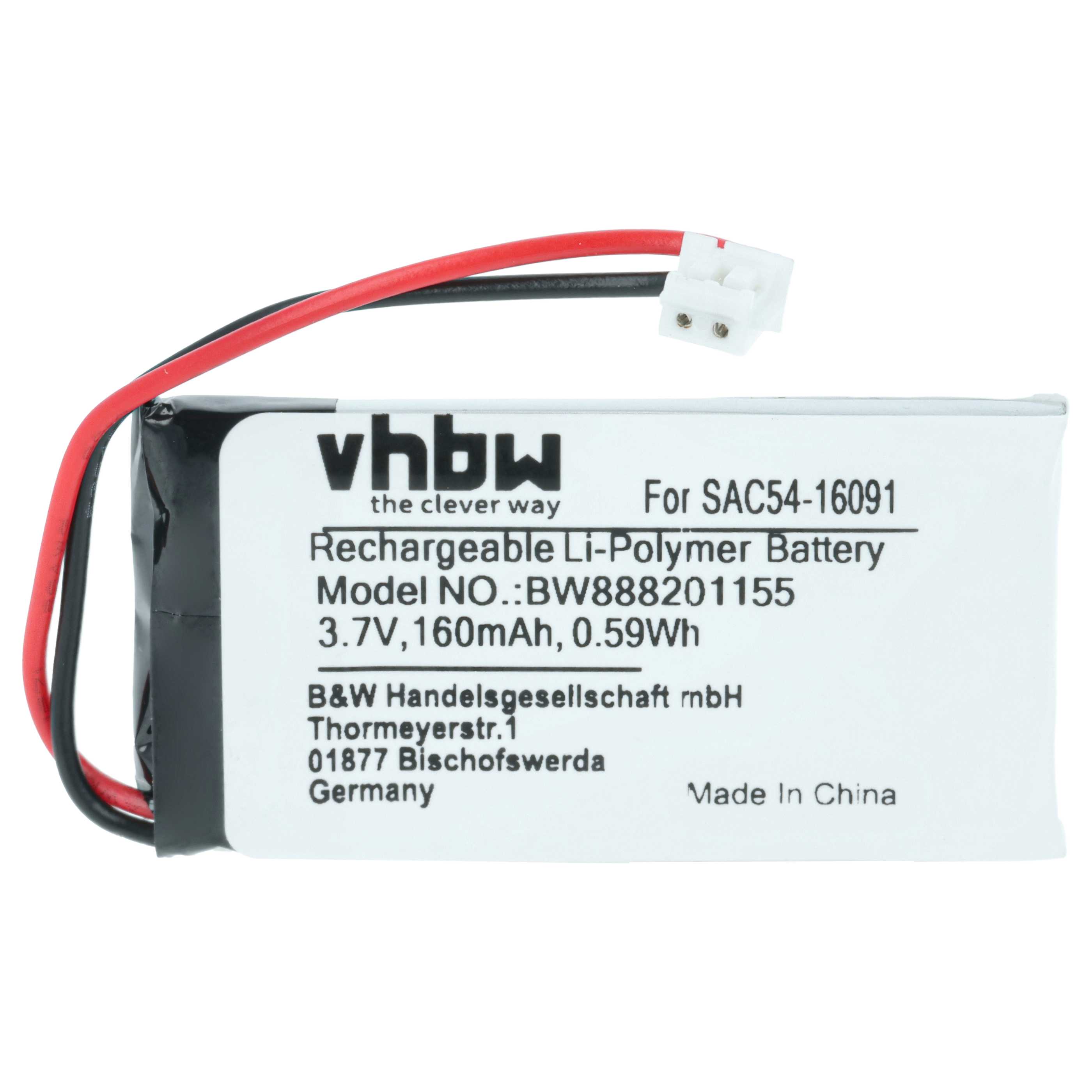 Dog Trainer Battery replaces Sportdog SAC54-16091 - 160 mAh 3.7 V Li-polymer
