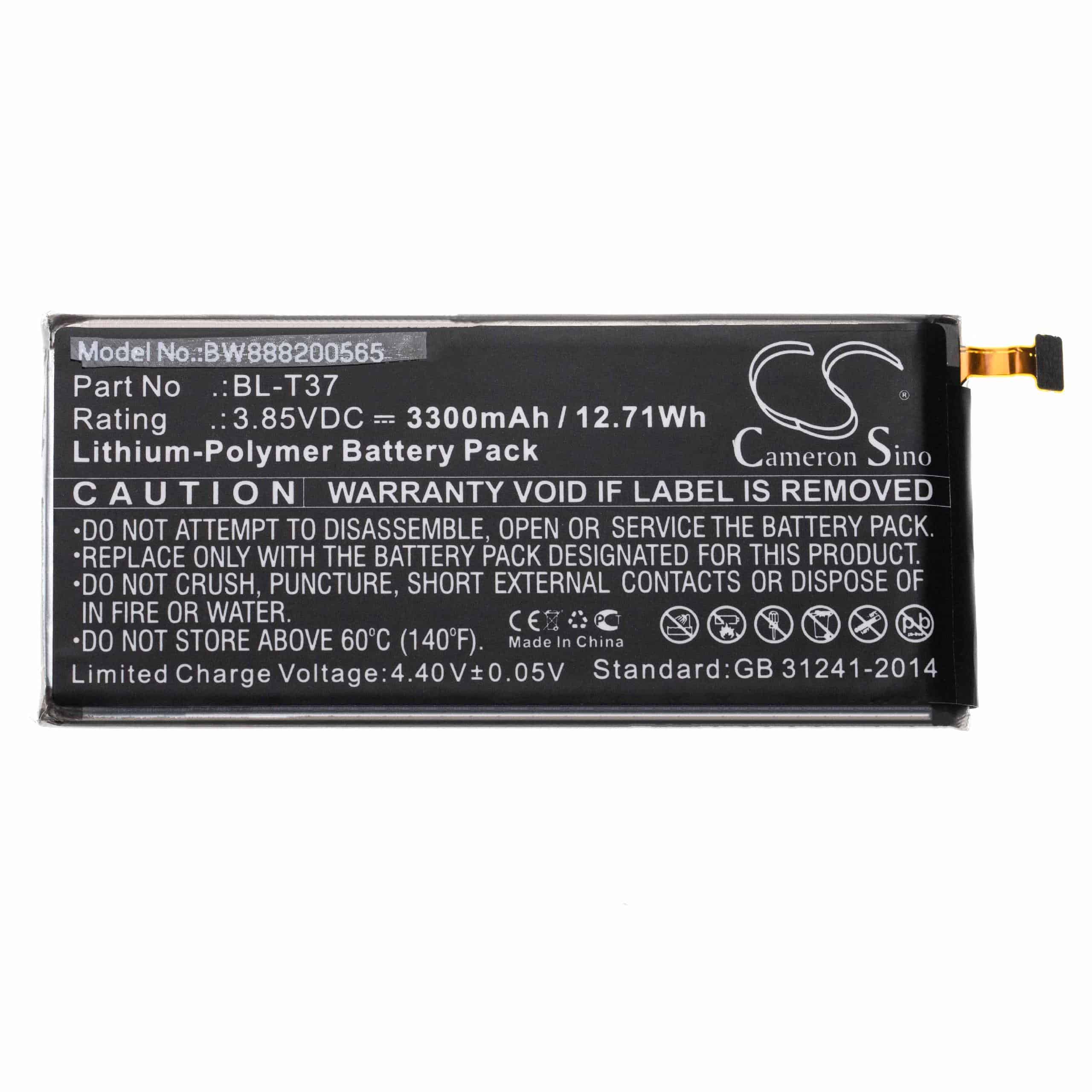 Mobile Phone Battery Replacement for LG BL-T37, EAC63958201 - 3300mAh 3.85V Li-polymer