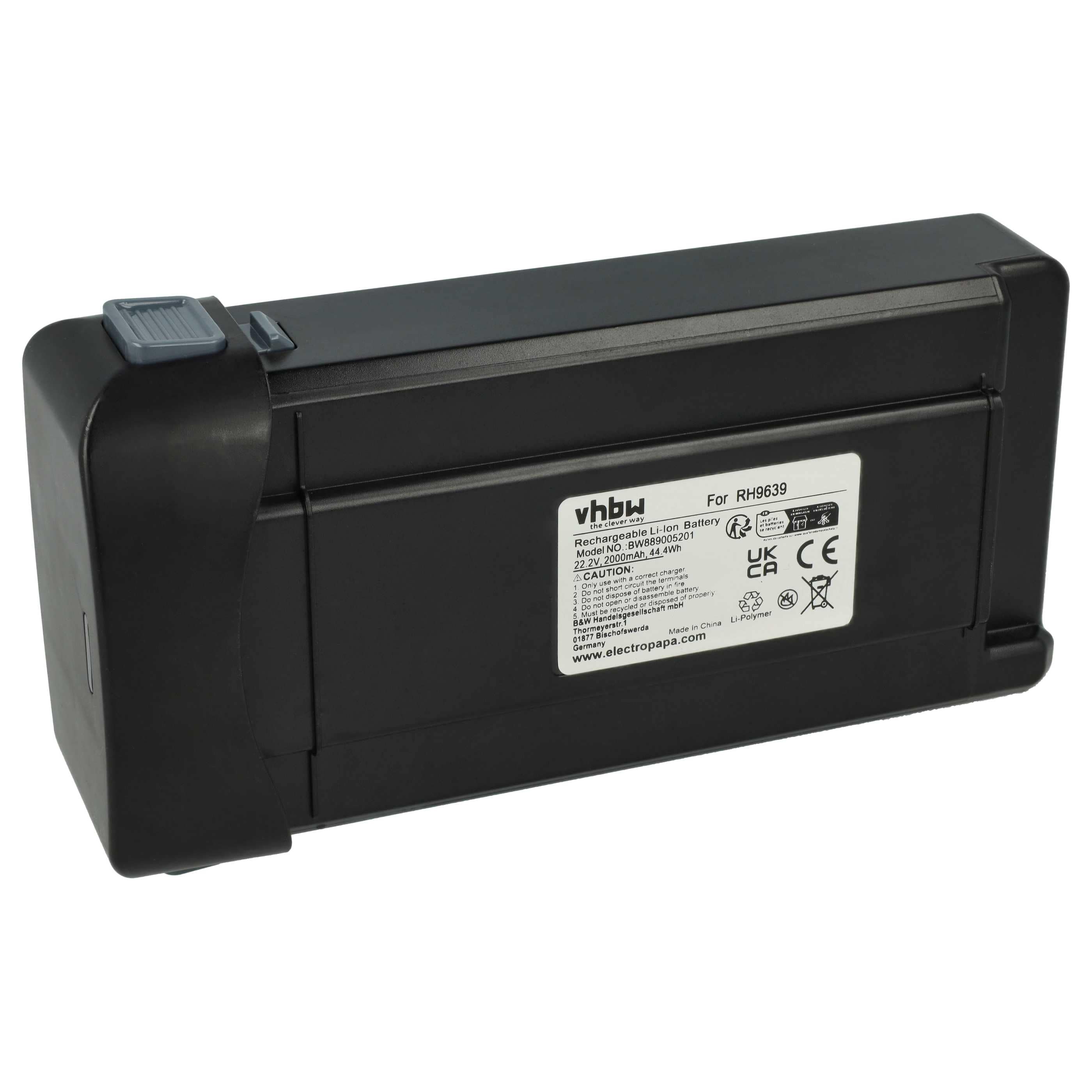Battery replaces ZR307G01, RS-2230002213, ZR009700, SS-2230002963 for Tefal etc. 2000mAh, 22.2V, Li-Ion