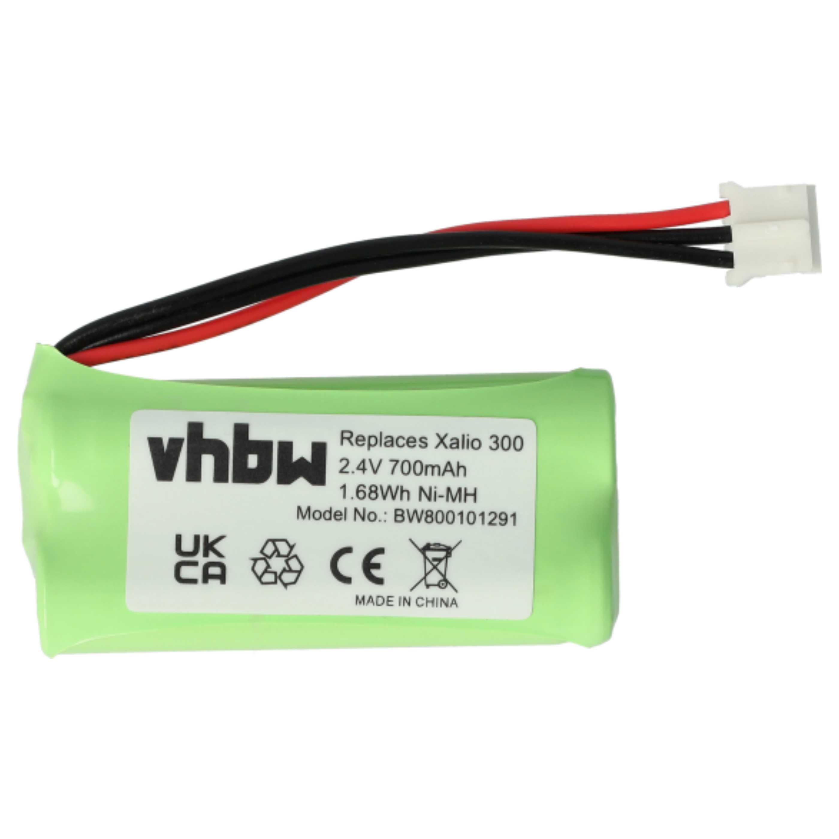 Landline Phone Battery Replacement for Philips 2HR-AAAU - 600mAh 2.4V NiMH