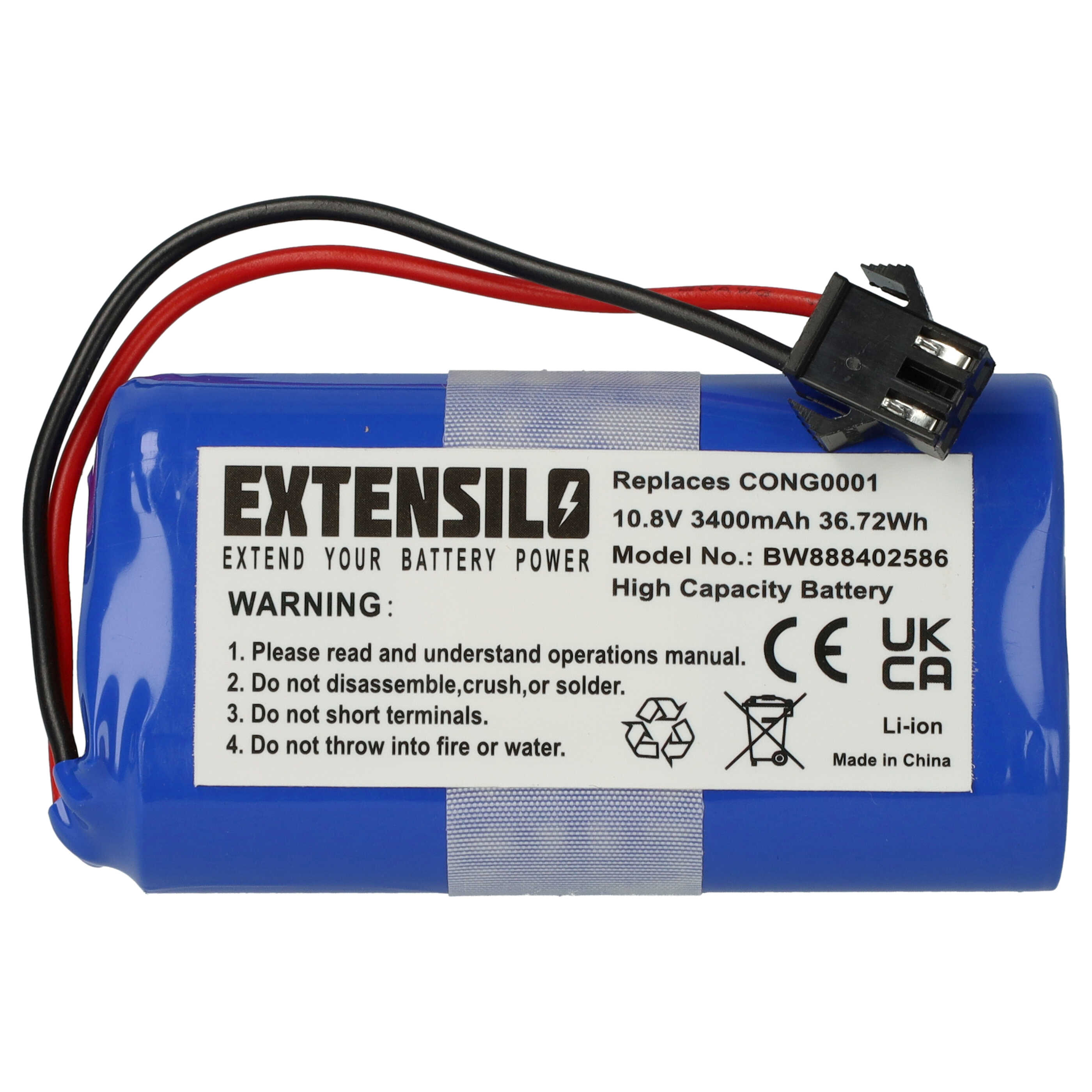Battery Replacement for Cecotec CONG0001 for - 3400mAh, 10.8V, Li-Ion