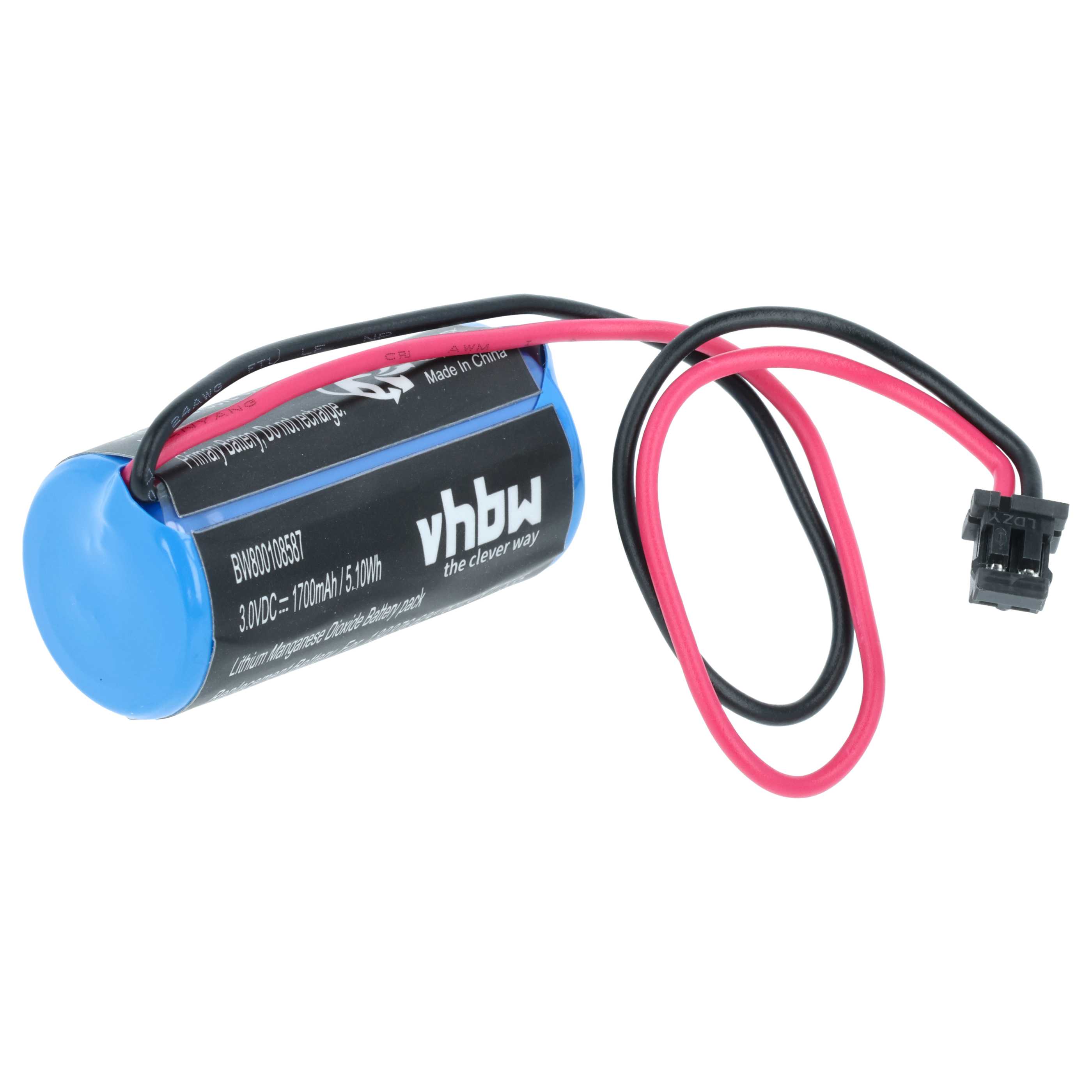 Batería reemplaza Mitsubishi Q6-BAT, BKO-C10811H03, 130376, 624-1831 para controlador (1700 mAh, 3 V, Li-MnO2)