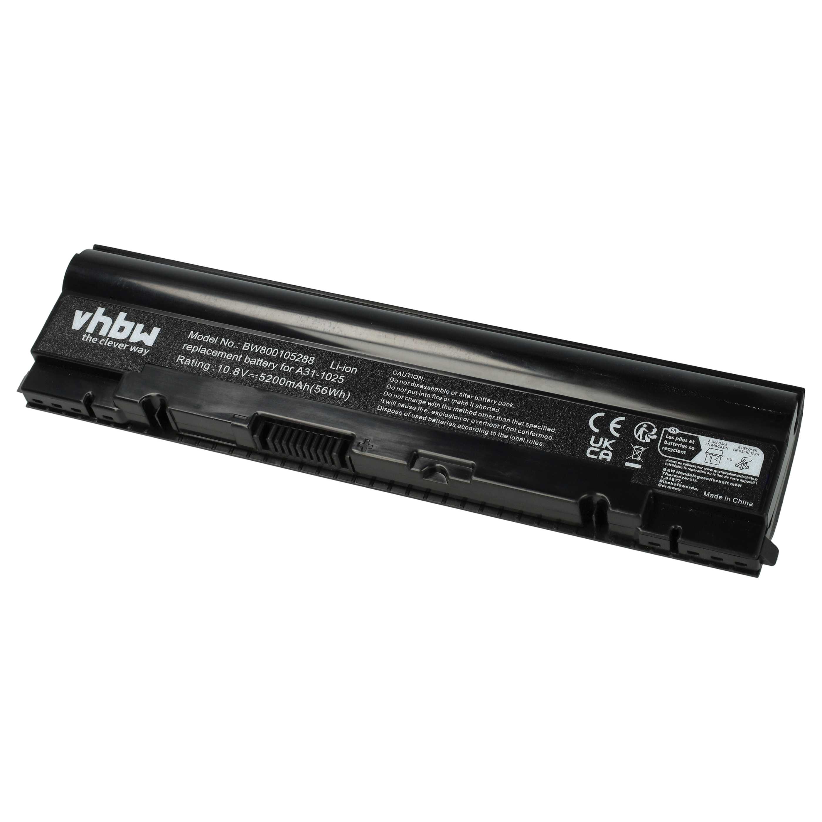 Akumulator do laptopa zamiennik Asus A31-1025, A32-1025 - 5200 mAh 10,8 V Li-Ion, czarny