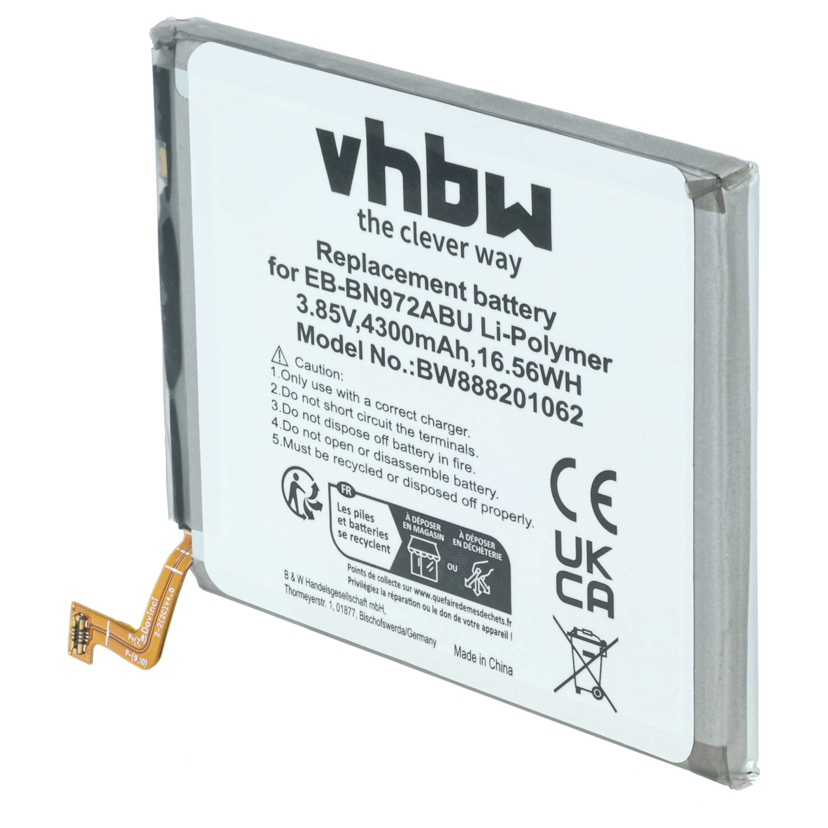 Akumulator do telefonu smartfona zamiennik Samsung EB-BN972ABU, EB-BN972ABUL - 4300 mAh 3,85 V LiPo