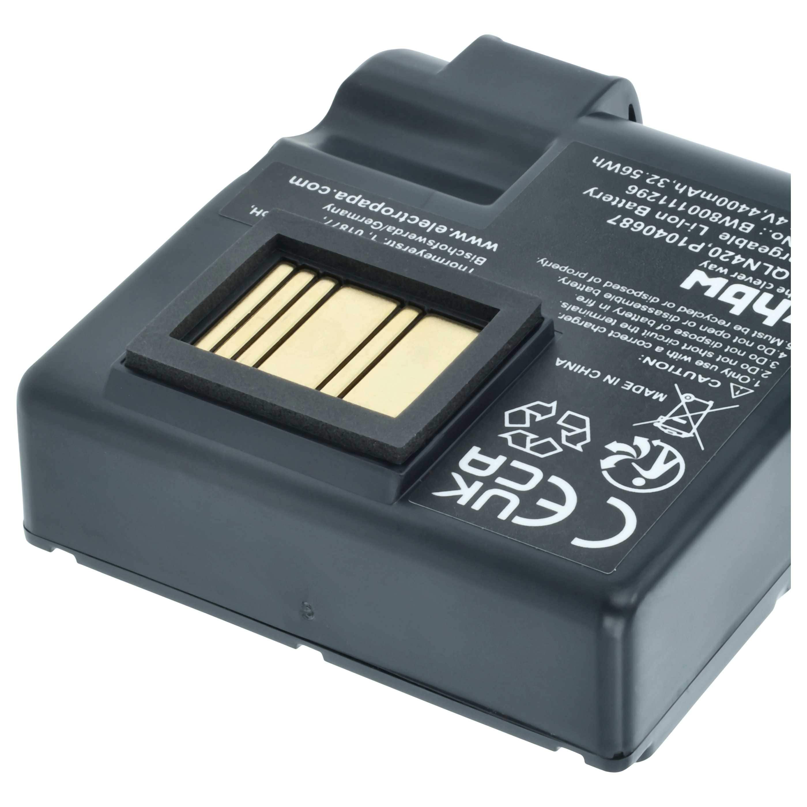 Printer 2x Battery replaces Zebra BTRY-MPP-68MA1-01, P1050667-016, P1040687 - 4400 mAh 7.4 V Li-Ion