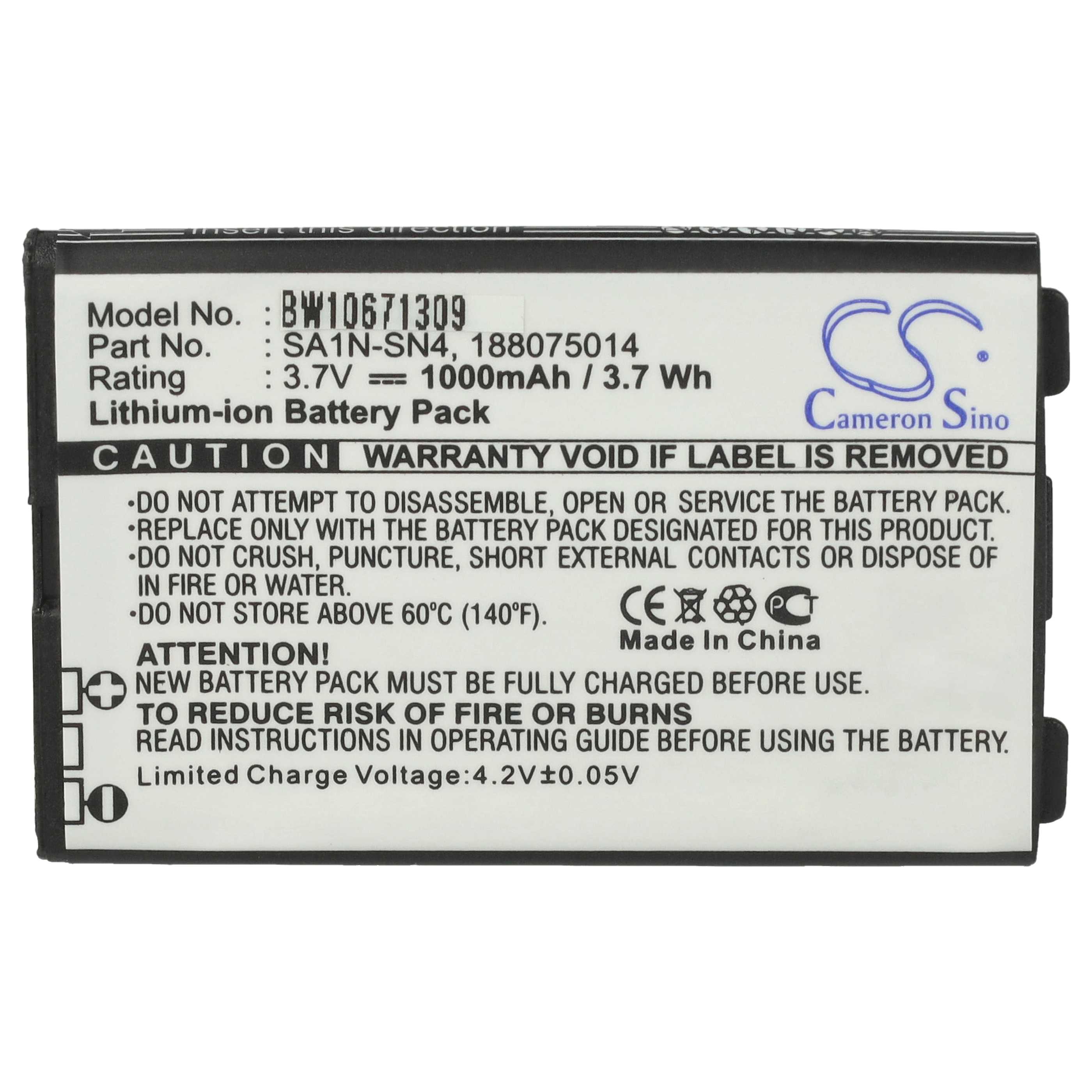 Akumulator do telefonu smartfona zamiennik Sagem SA1M-SN2, 188075014, SA1N-SN4, BA40 - 1000 mAh 3,7 V Li-Ion