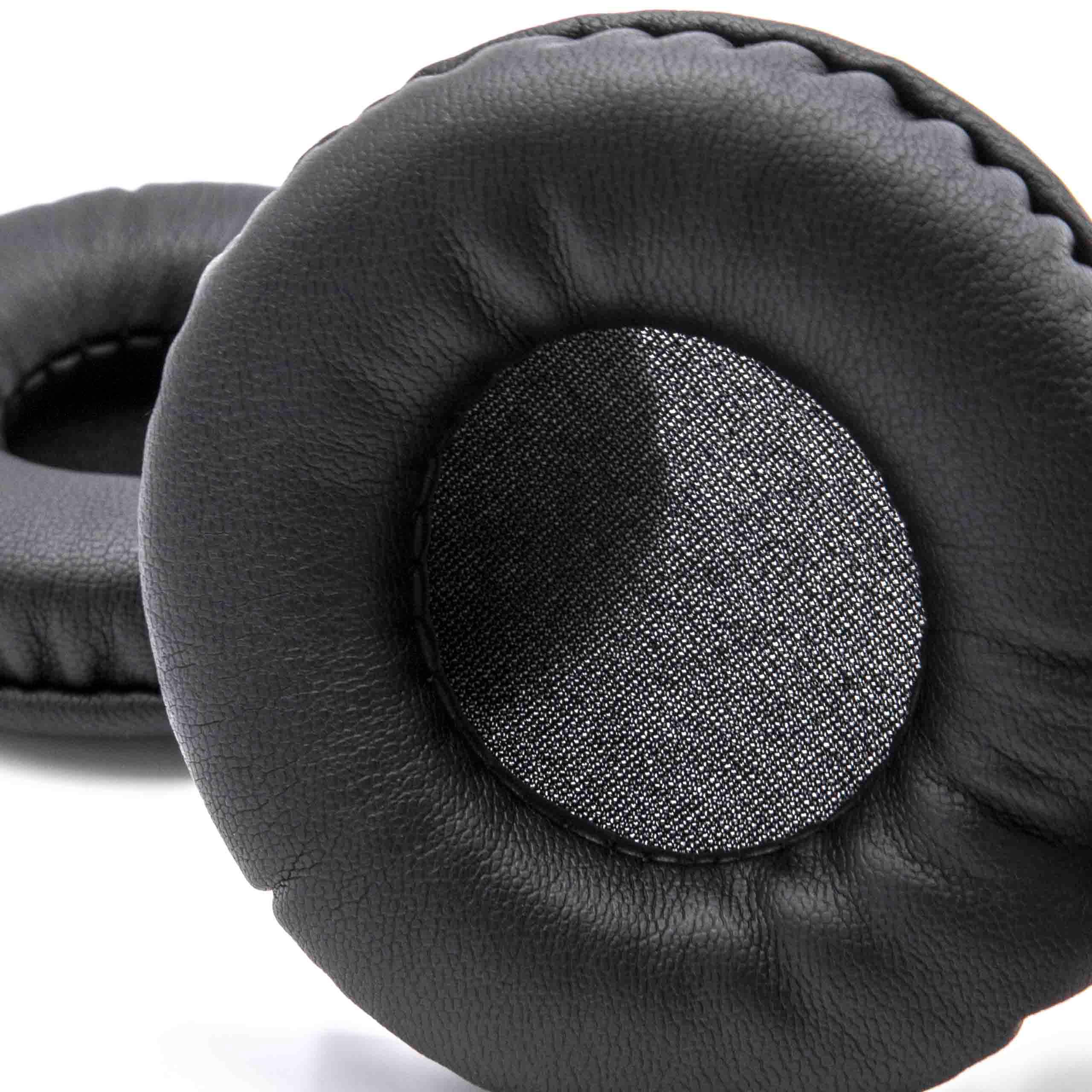 2x Coussinets d'oreille 7,5cm pour casque - polyuréthane noir
