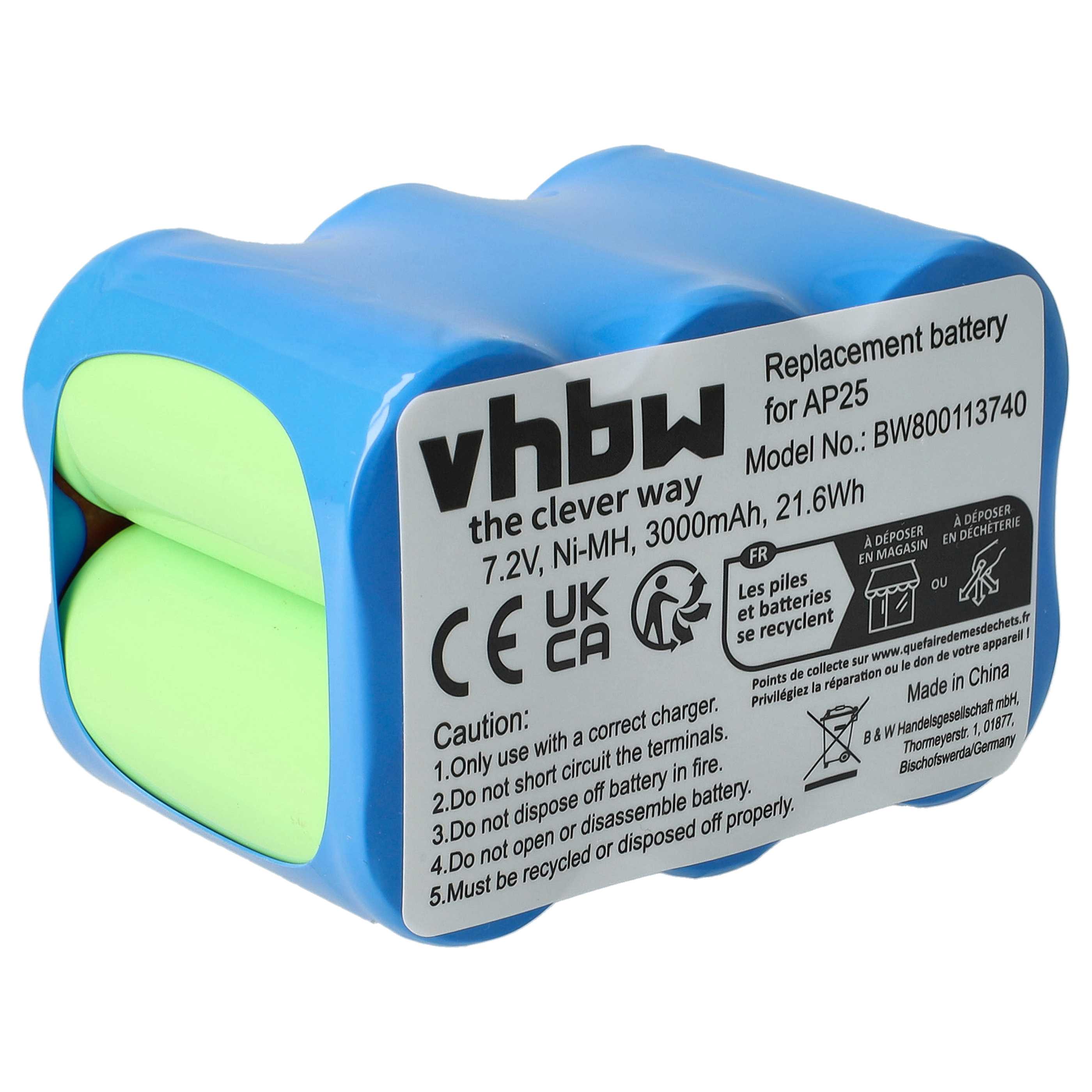 Battery replaces Pellenc AP25 Electric Power Tool - 3000 mAh, 7.2 V, NiMH