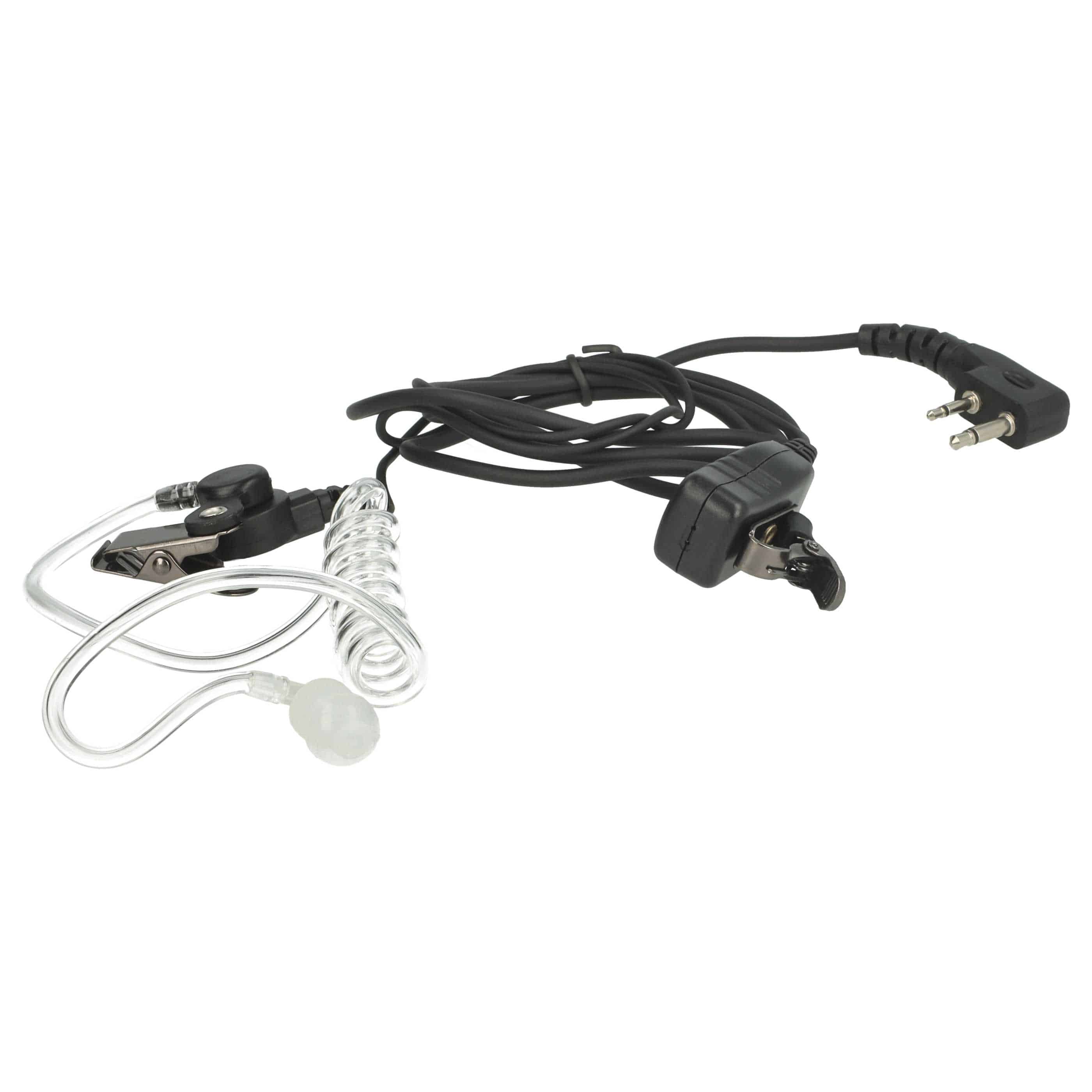 5x Security Radio Headset - "Take Call Button", Clip Mount + Phono Cable