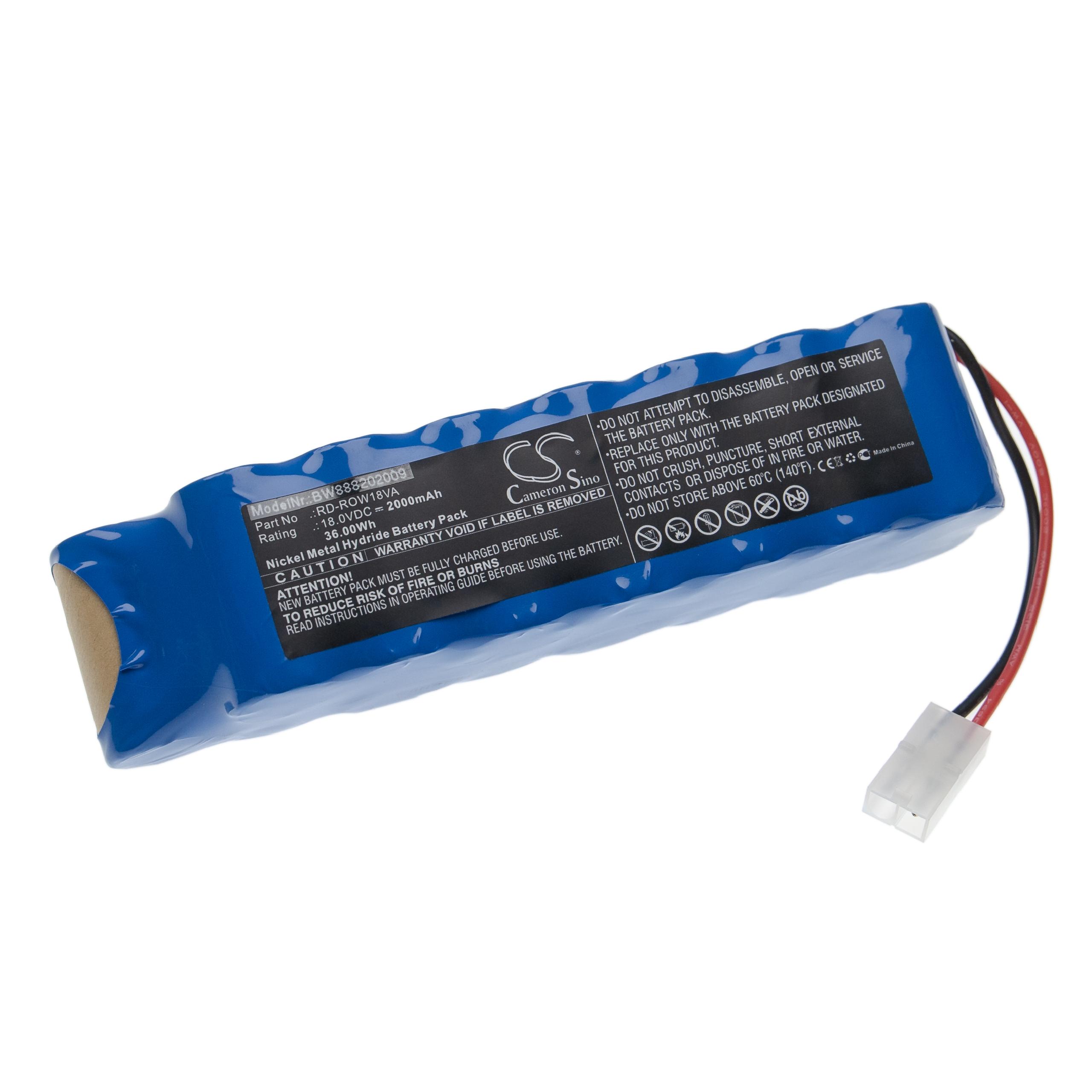 Battery Replacement for Rowenta RD-ROW18VA for - 2000mAh, 18V, NiMH