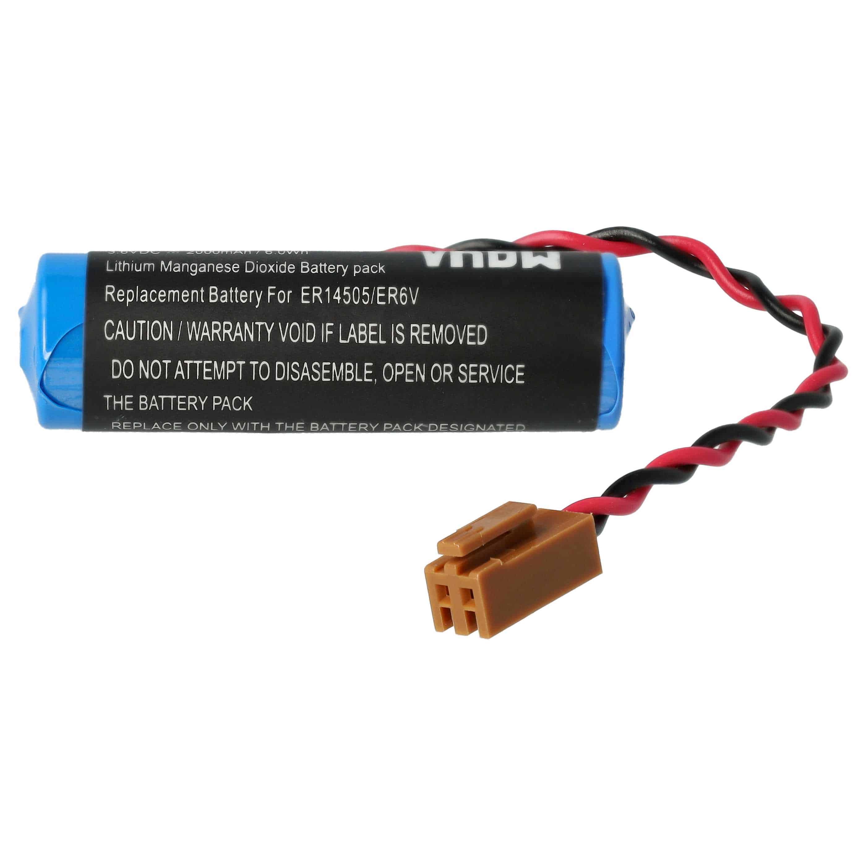 Bateria do PLC programowalnego sterownika zamiennik Toshiba ER6V, JAE2P - 2000 mAh 3,6 V Li-MnO2