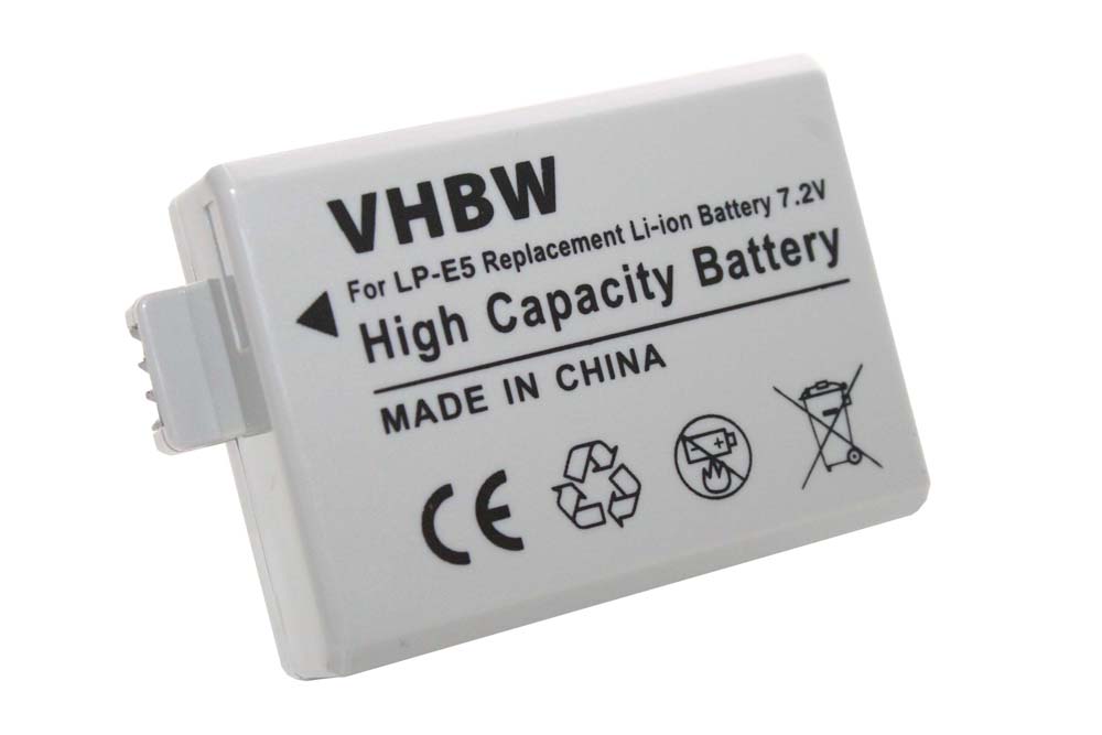 Battery Replacement for Canon LP-E5 - 800mAh, 7.2V, Li-ion