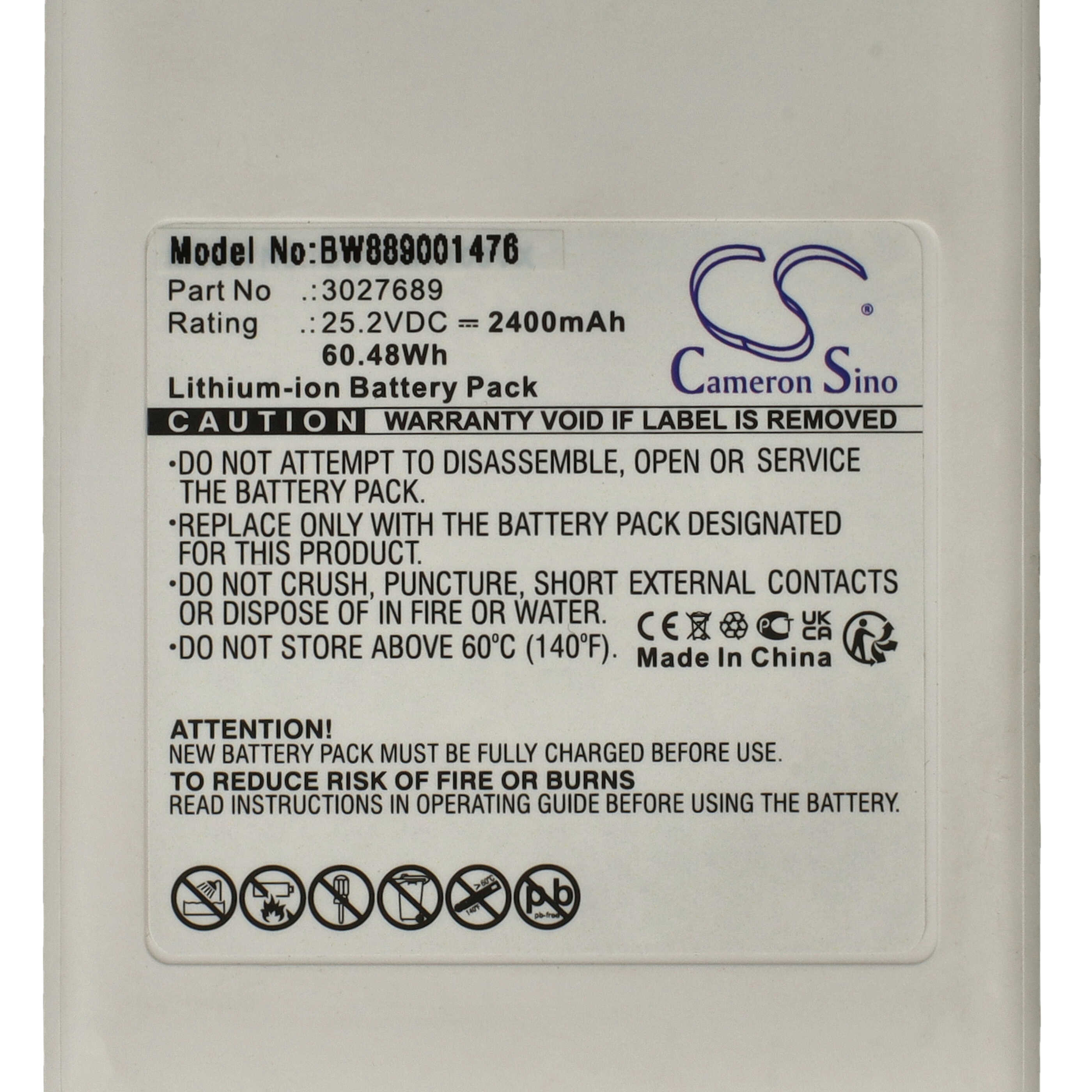 Battery Replacement for Dreame P2046-7S1P-BCB, 3027689, P2046-7S1P-BCA for - 2400mAh, 25.2V, Li-Ion