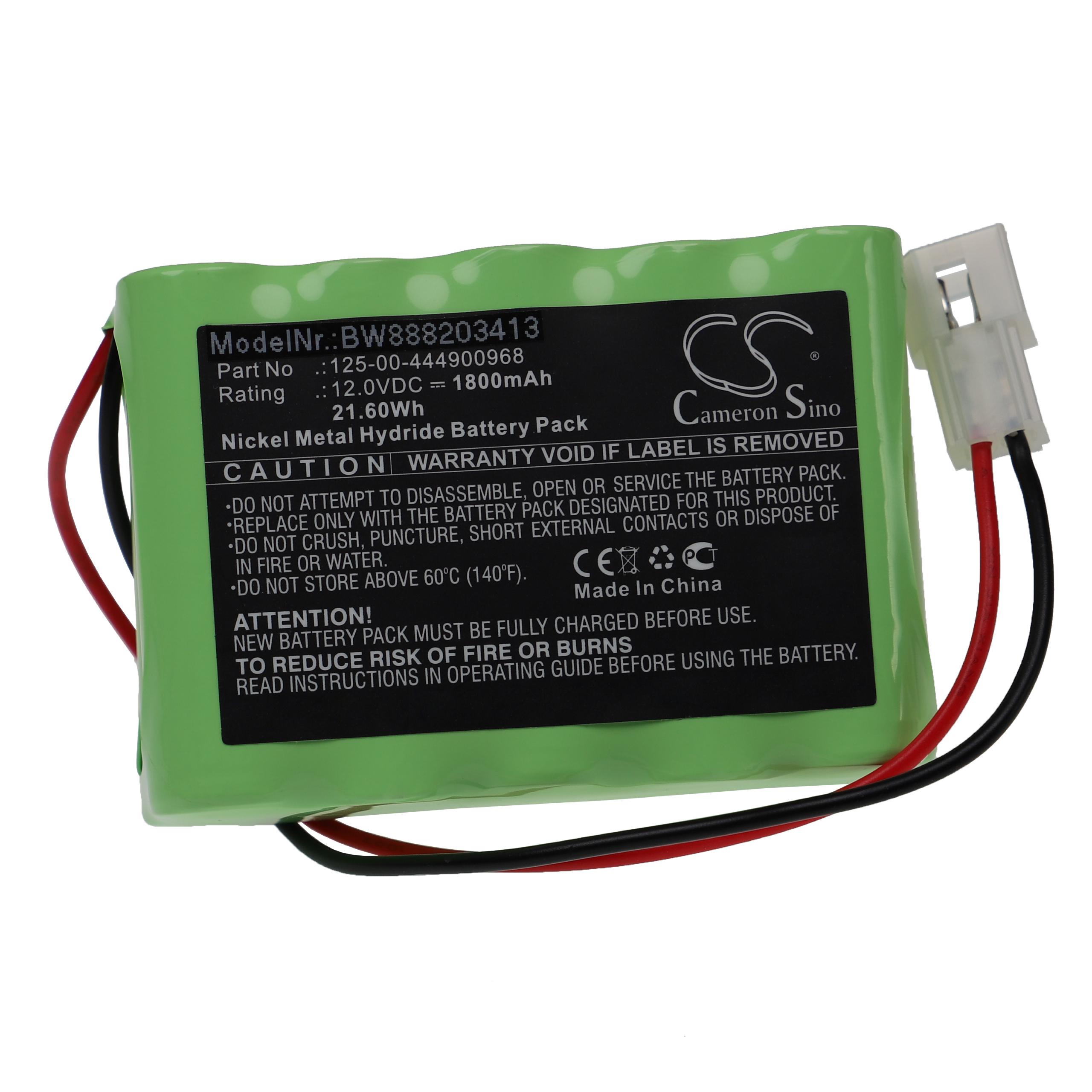 Medical Equipment Battery Replacement for Alaris Medicalsystems 125-00-444900968 - 1800mAh 12V NiMH