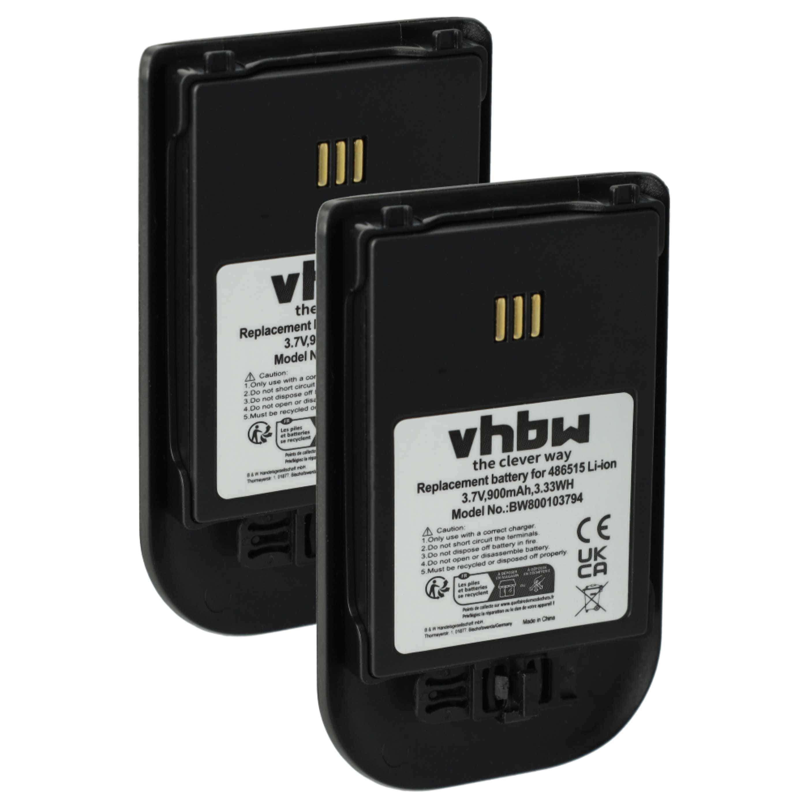 2x Batteries remplace Alcatel 3BN78404AA pour téléphone Ericsson - 900mAh 3,7V Li-ion