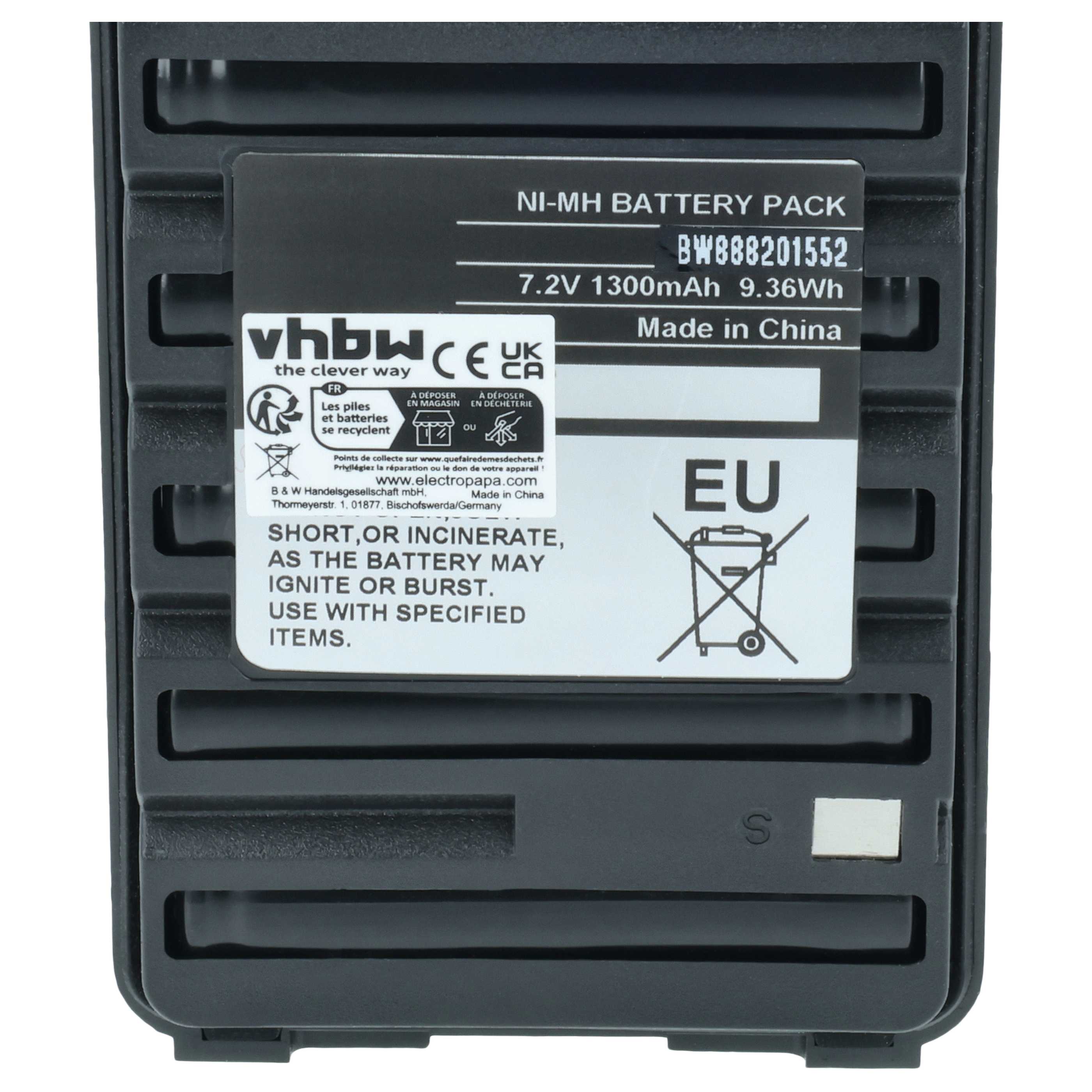 Akku (2 Stück) als Ersatz für Icom BP264, BP-264 für Icom für Funkgerät - 1300mAh 7,2V NiMH