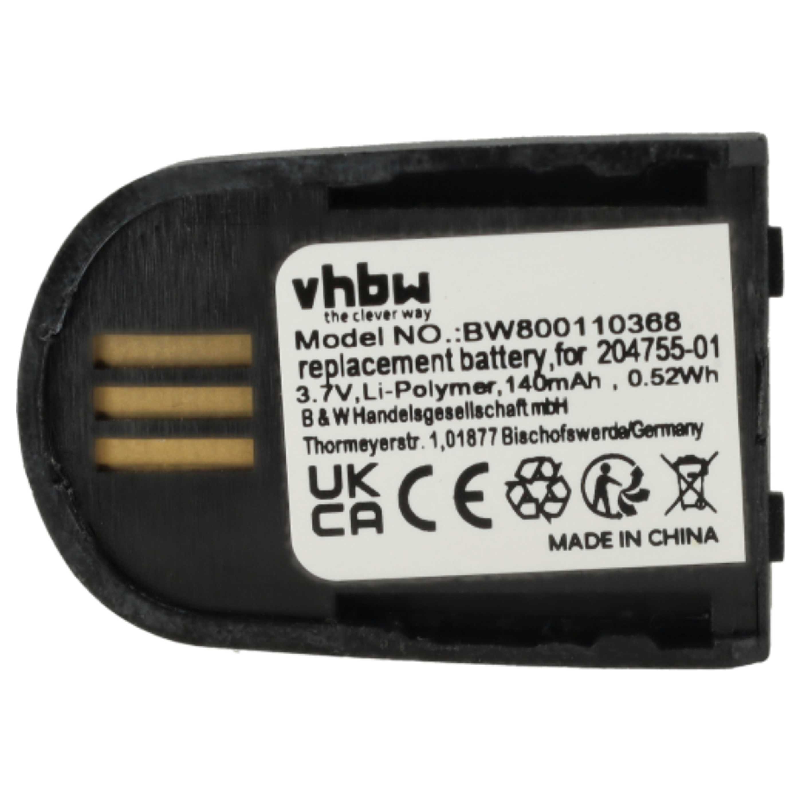 3x Akumulator do słuchawek bezprzewodowych zamiennik Plantronics 204755-01, 82742-01 - 140 mAh 3,7 V LiPo