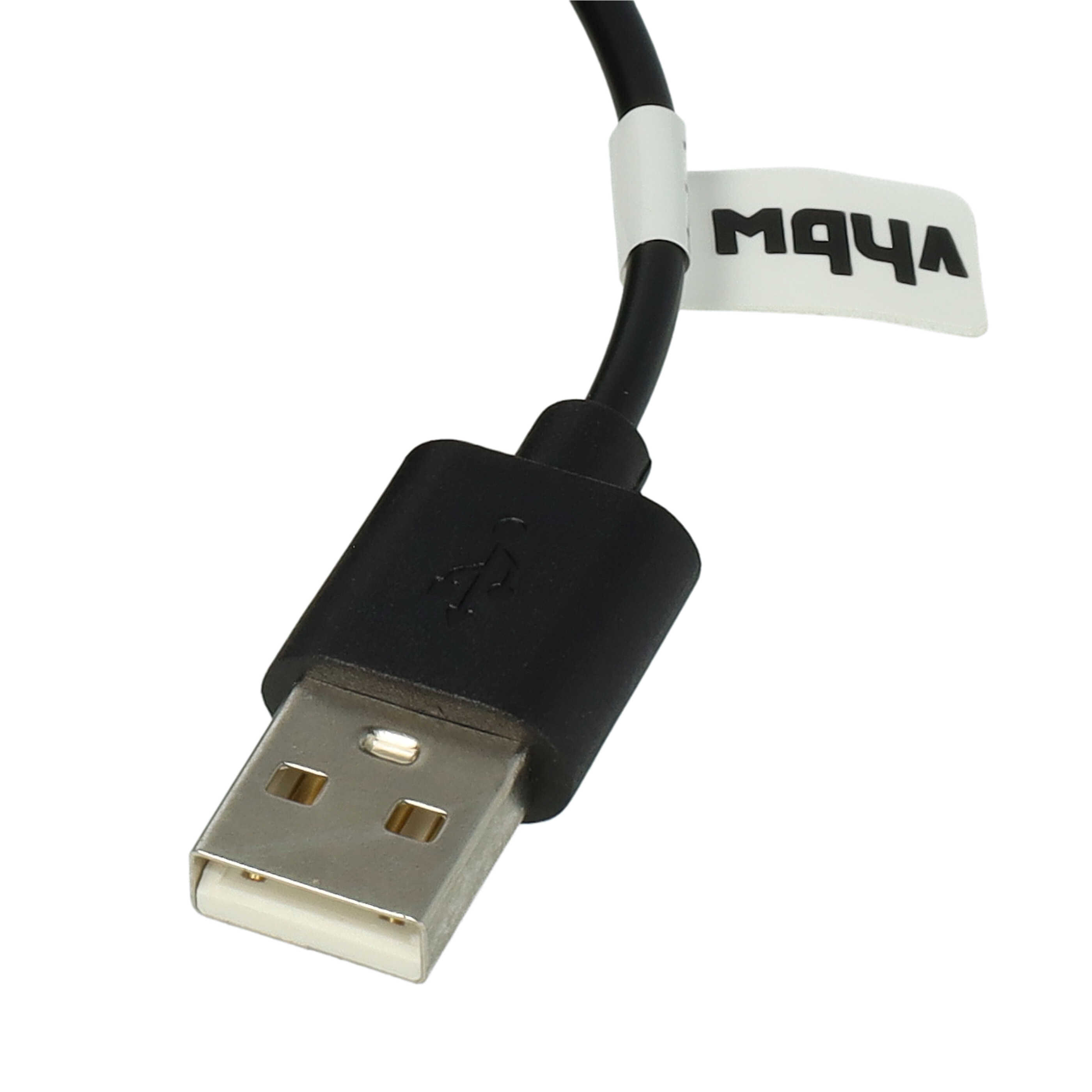 Cable de carga USB para smartwatch Mobvoi TicWatch GTH - negro 120 cm