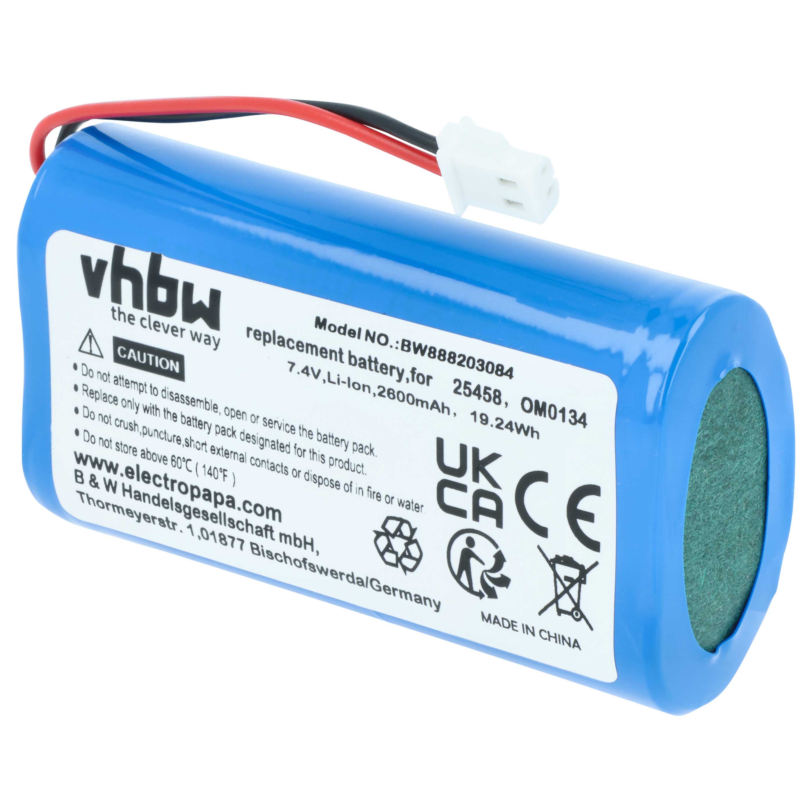 Medical Equipment Battery replaces SurgiTel OM0134, 25458 - 2600 mAh 7.4 V Li-Ion