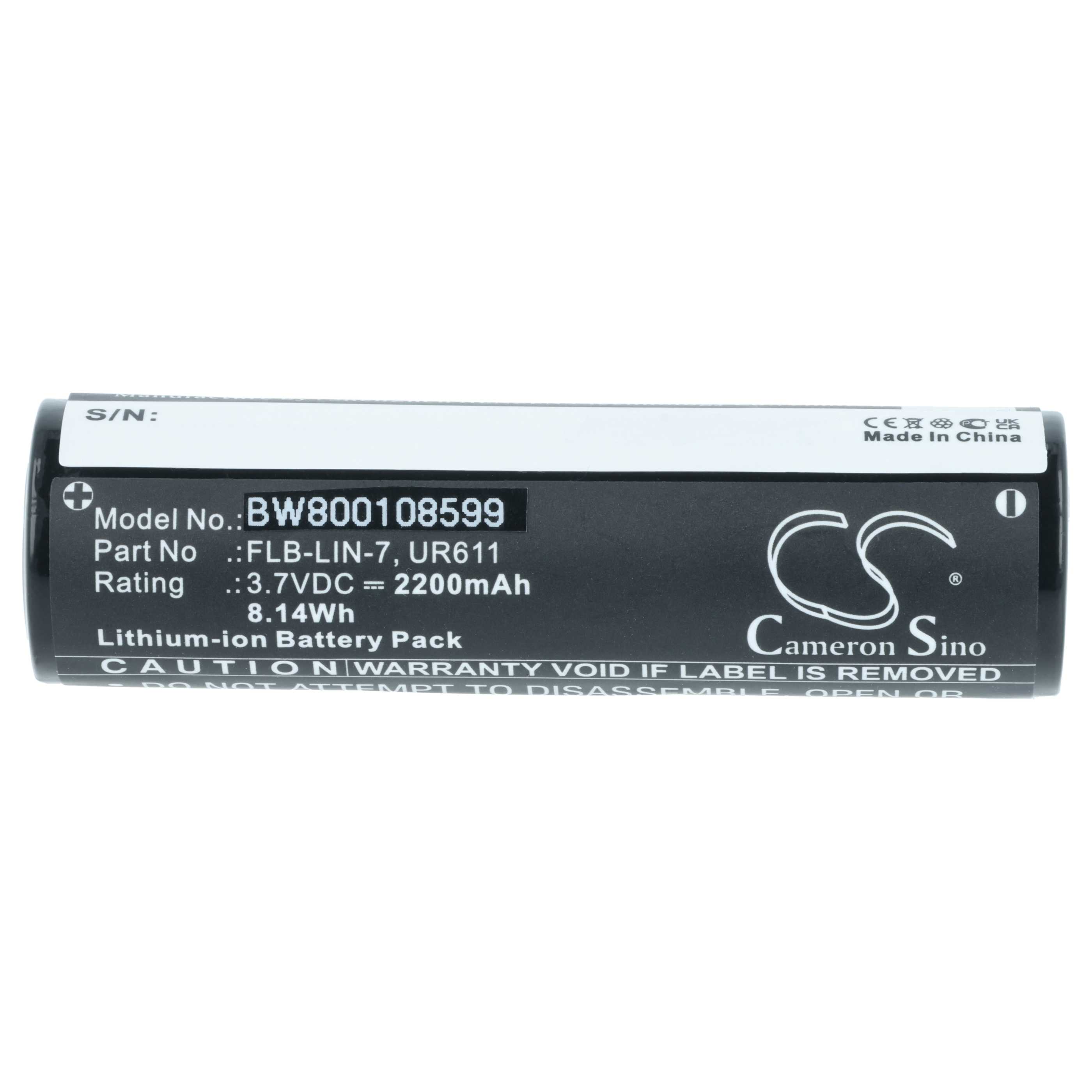 Torch - 2x Battery replaces Inova FLB-LIN-7, UR611 - 2200 mAh 3.7 V Li-Ion