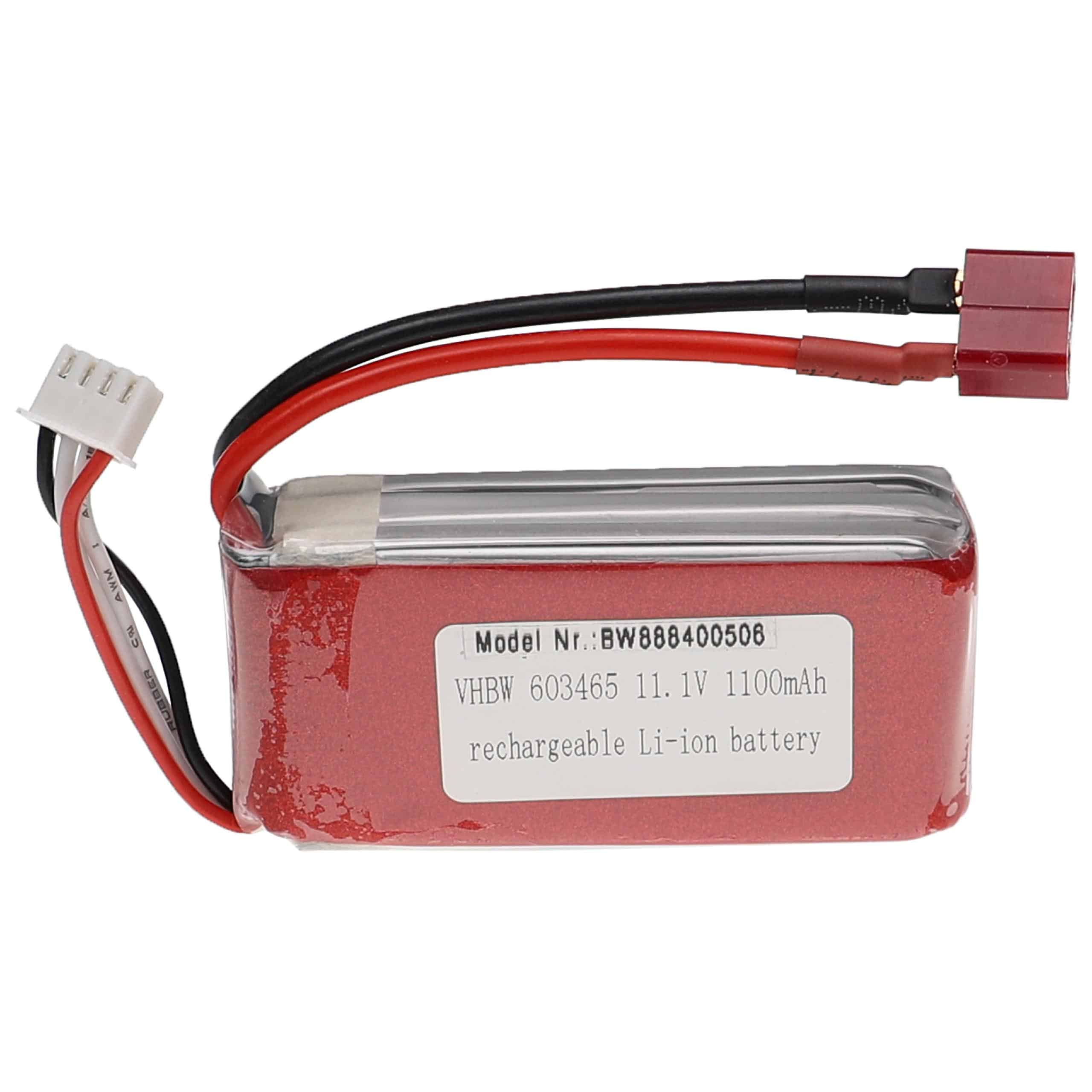 Batterie pour modèle radio-télécommandé - 1100mAh 11,1V Li-polymère, T-connecteur AWG16