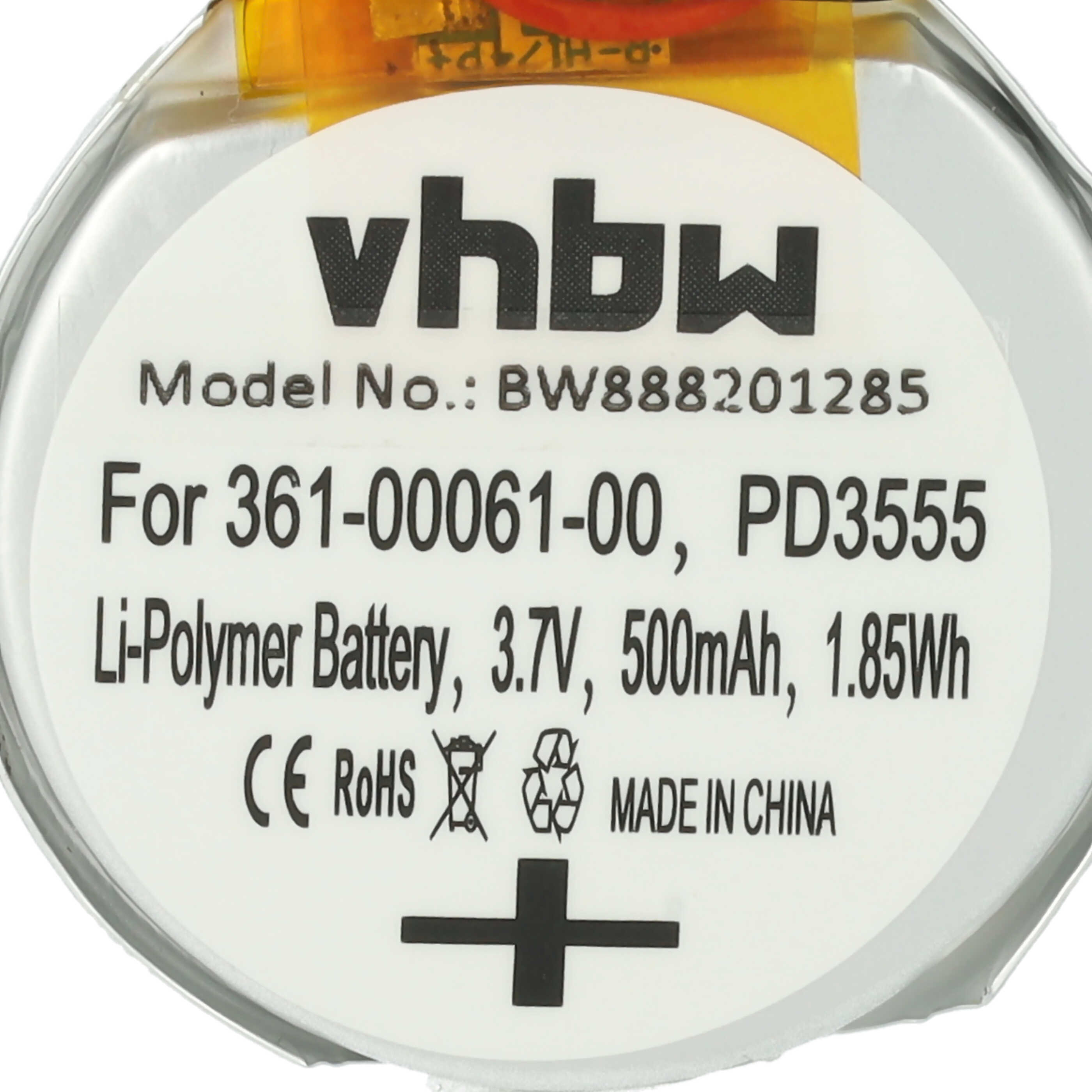 Smartwatch Battery replaces Garmin PD3555w, 361-00061-00, PD3555 - 500 mAh 3.7 V Li-polymer + Tools