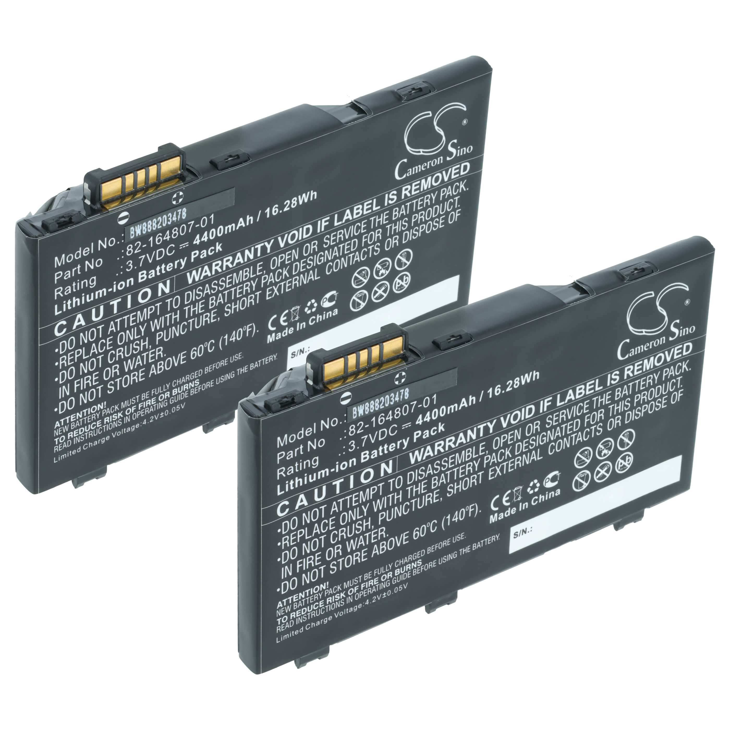 Mobile Computer 2x Battery replaces Motorola 82-172087-01, 82-164807-01, 82-164801-02 - 4400mAh, 3.7V
