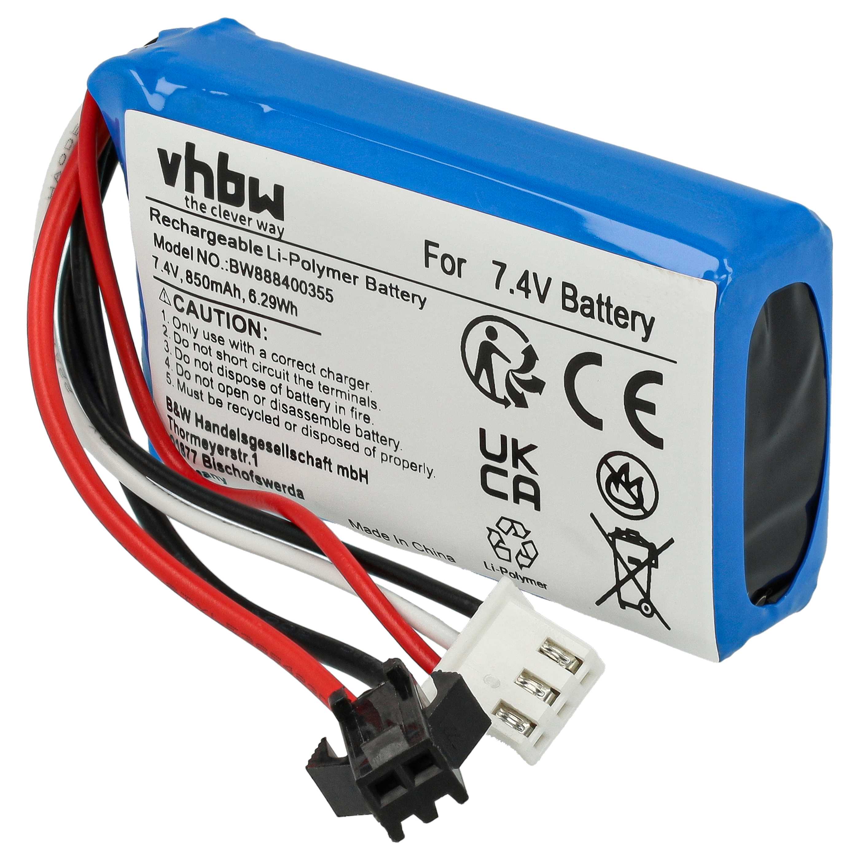 Batterie modèle radio-télécommandé - 850mAh 7,4V Li-polymère, SM-2P