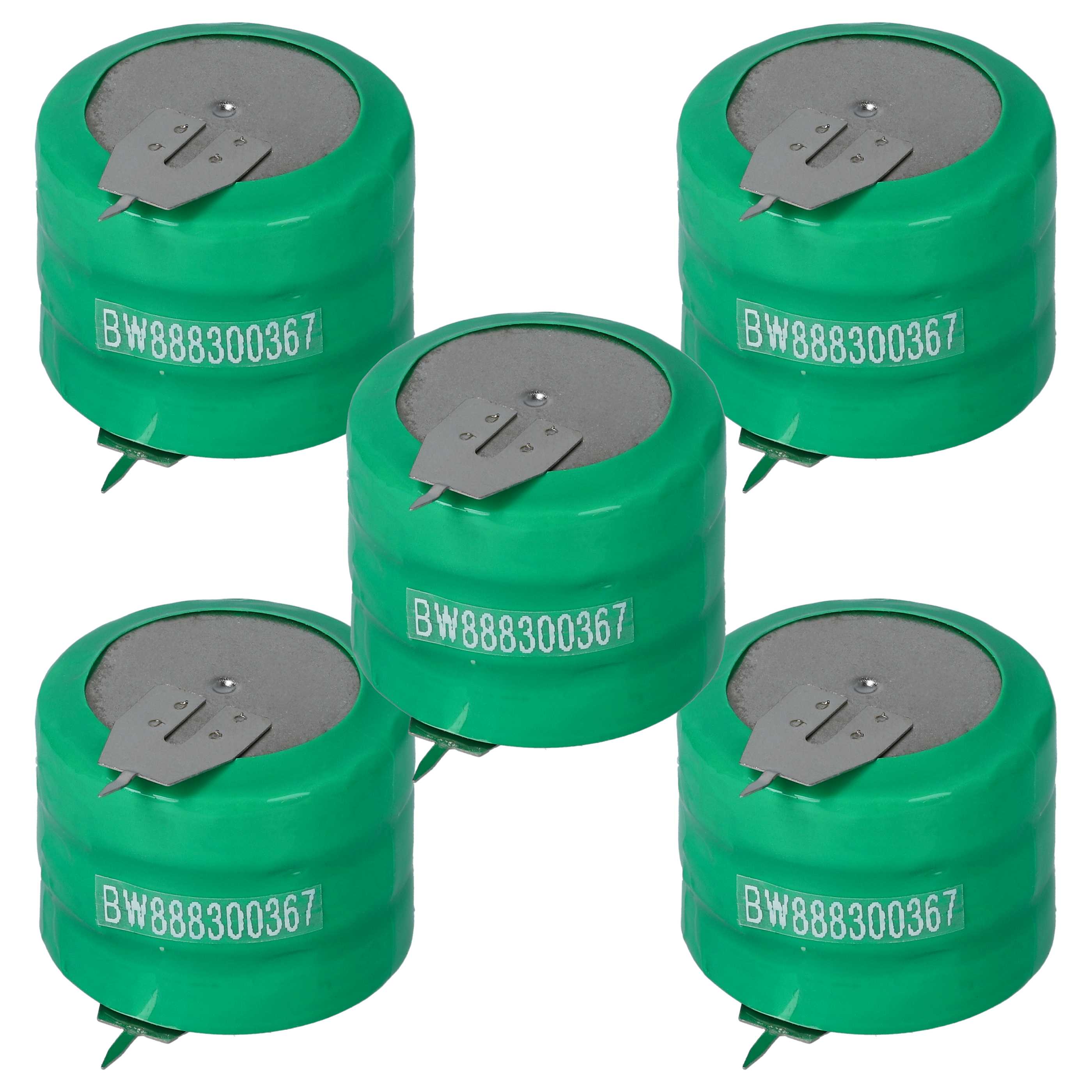 5x Button Cell Battery Type V250H for Model Building Solar Lamps etc. - 250 mAh 3.6 V NiMH