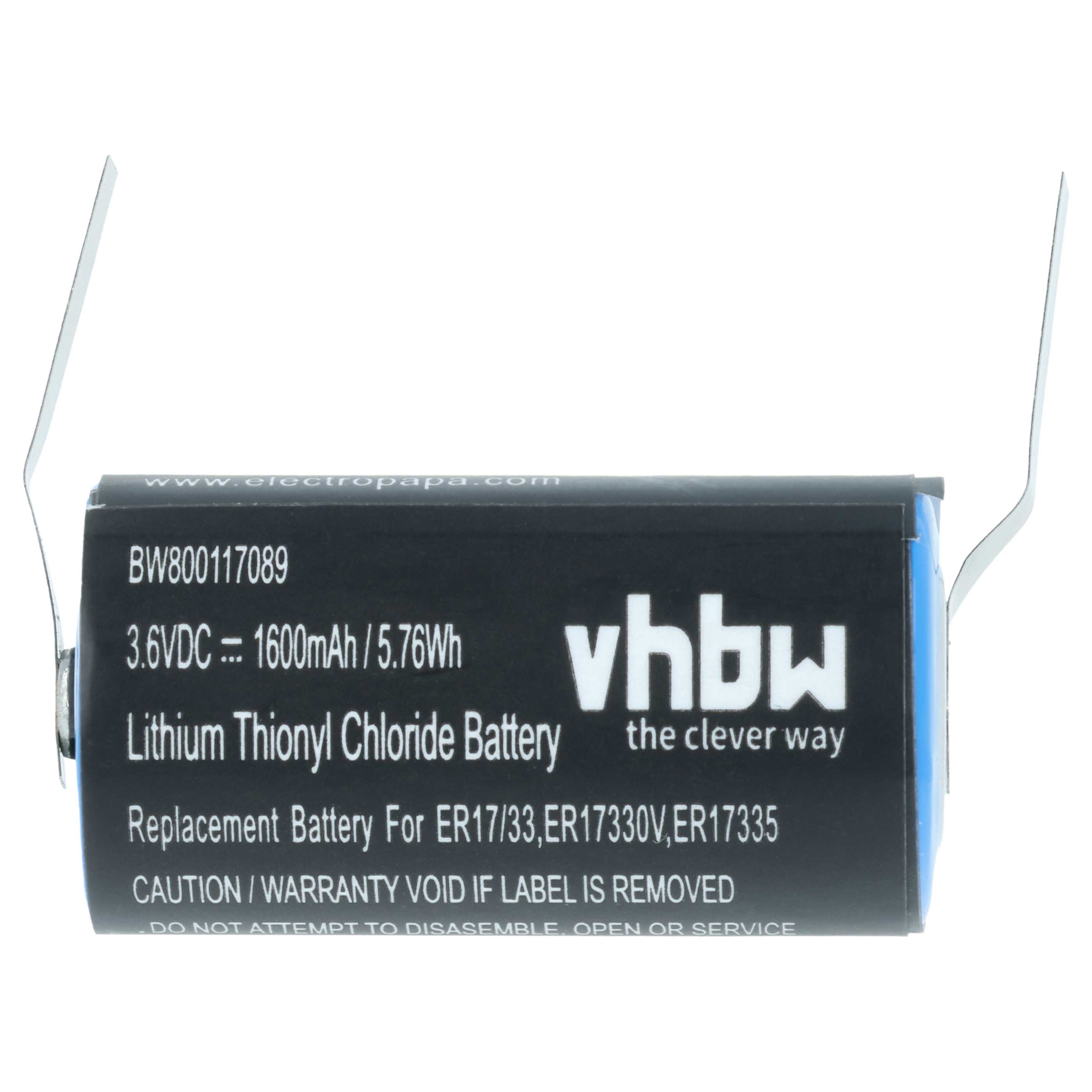 10x Battery replaces Maxell ER17/33 - 1600 mAh 3.6 V Li-MnO2