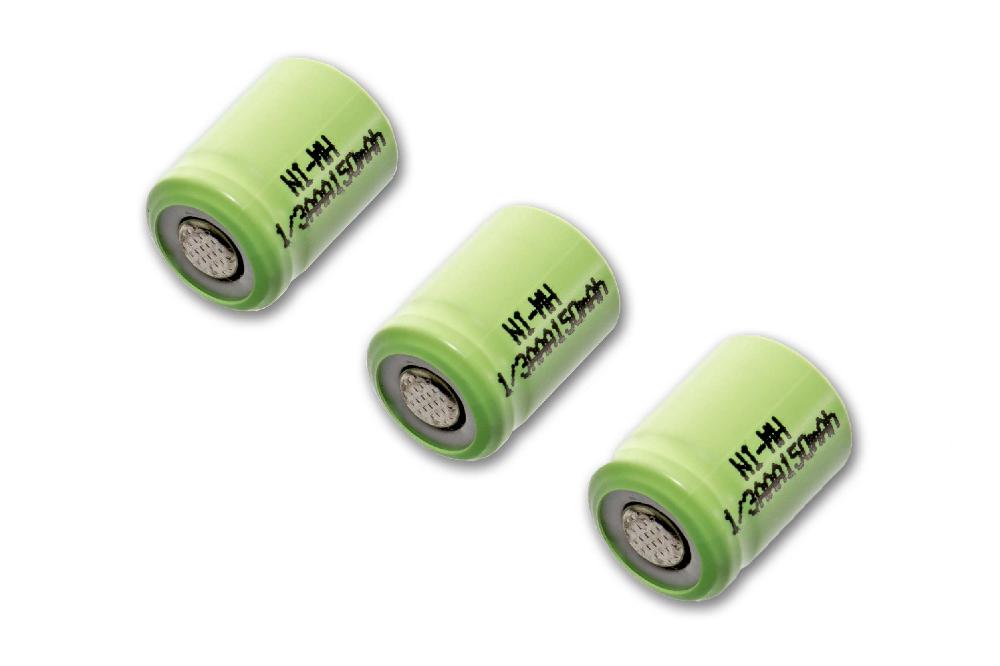 Batteries (3x pièces) remplace 1/3AAA pour modèle radio-télécommandé - 150mAh 1,2V NiMH