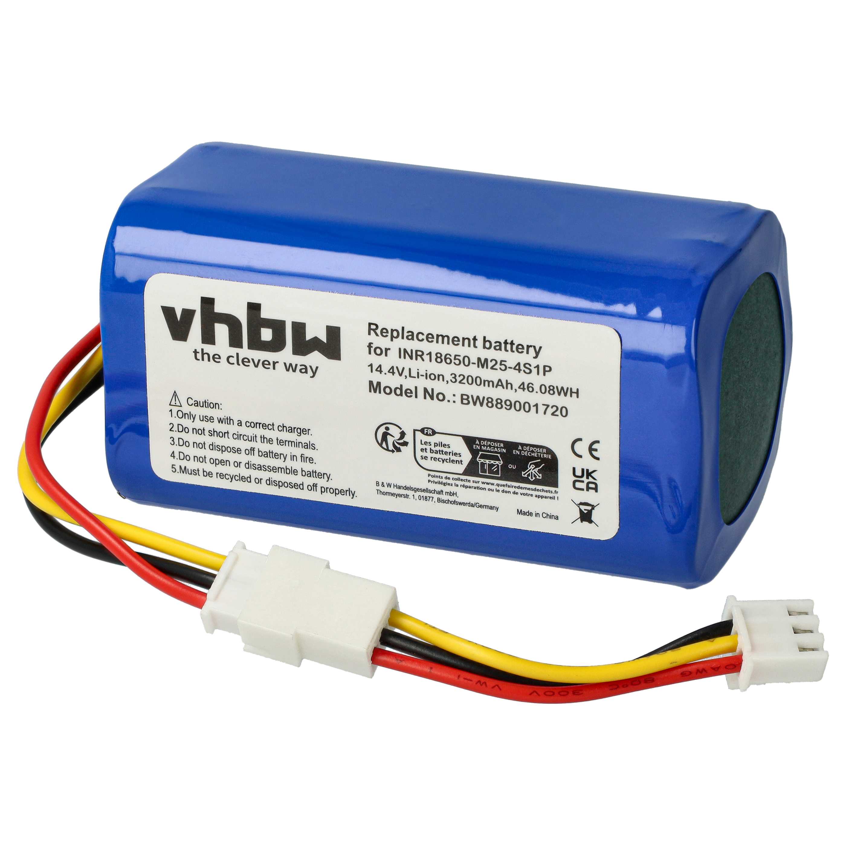 Battery suitable for Proscenic, Robojet 800T etc. 3200mAh, 14.4V, Li-Ion