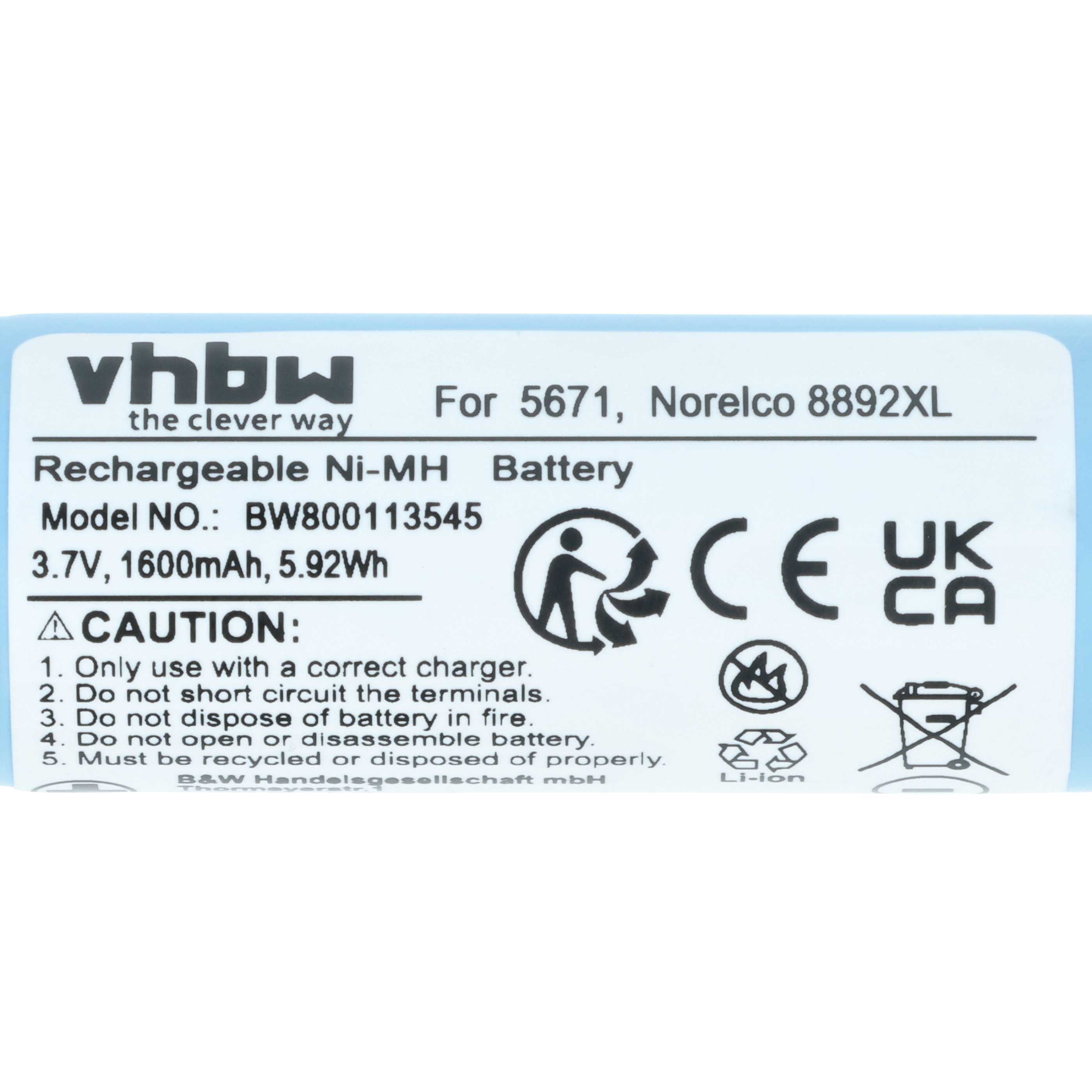 Akumulator do maszynki do strzyżenia zamiennik 15038, 3611290, 3606410 - 1600 mAh 3,7 V Li-Ion