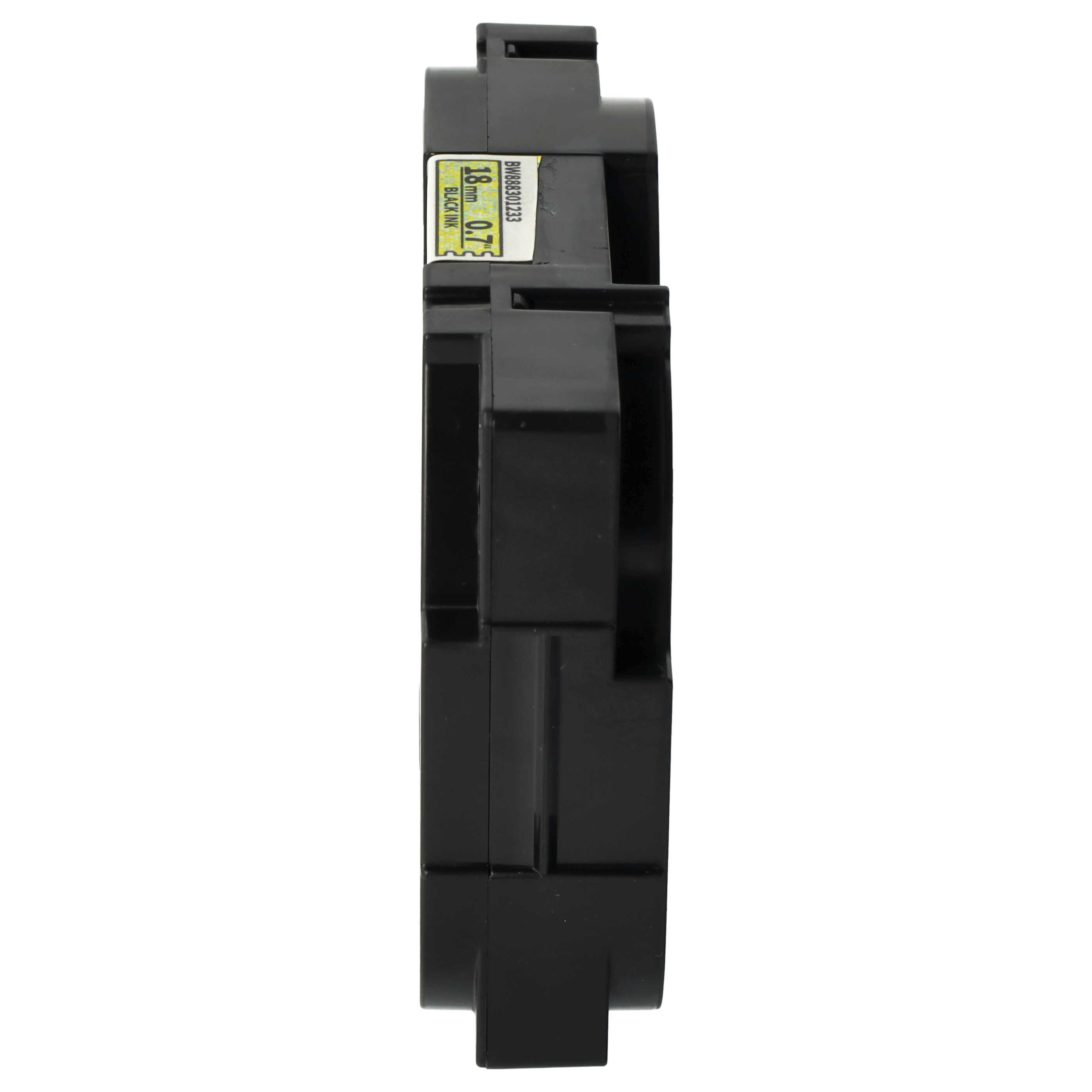 Label Tape replaces Brother TZE-641L1 - 18 mm Black to Yellow (Glitter)