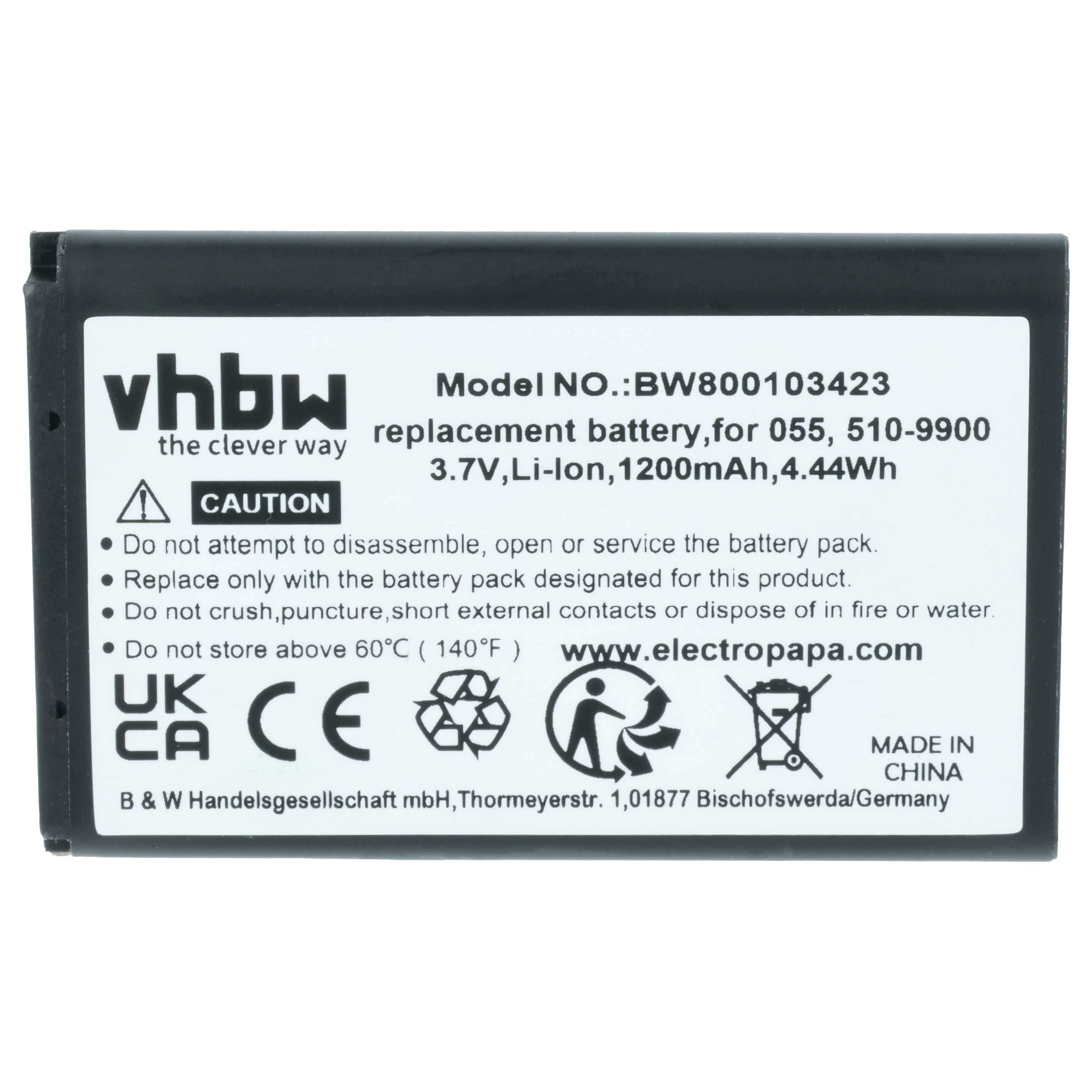 Videocamera 3x Battery replaces Liquid Image 510-9900, 055 - 1200 mAh 3.7 V Li-Ion