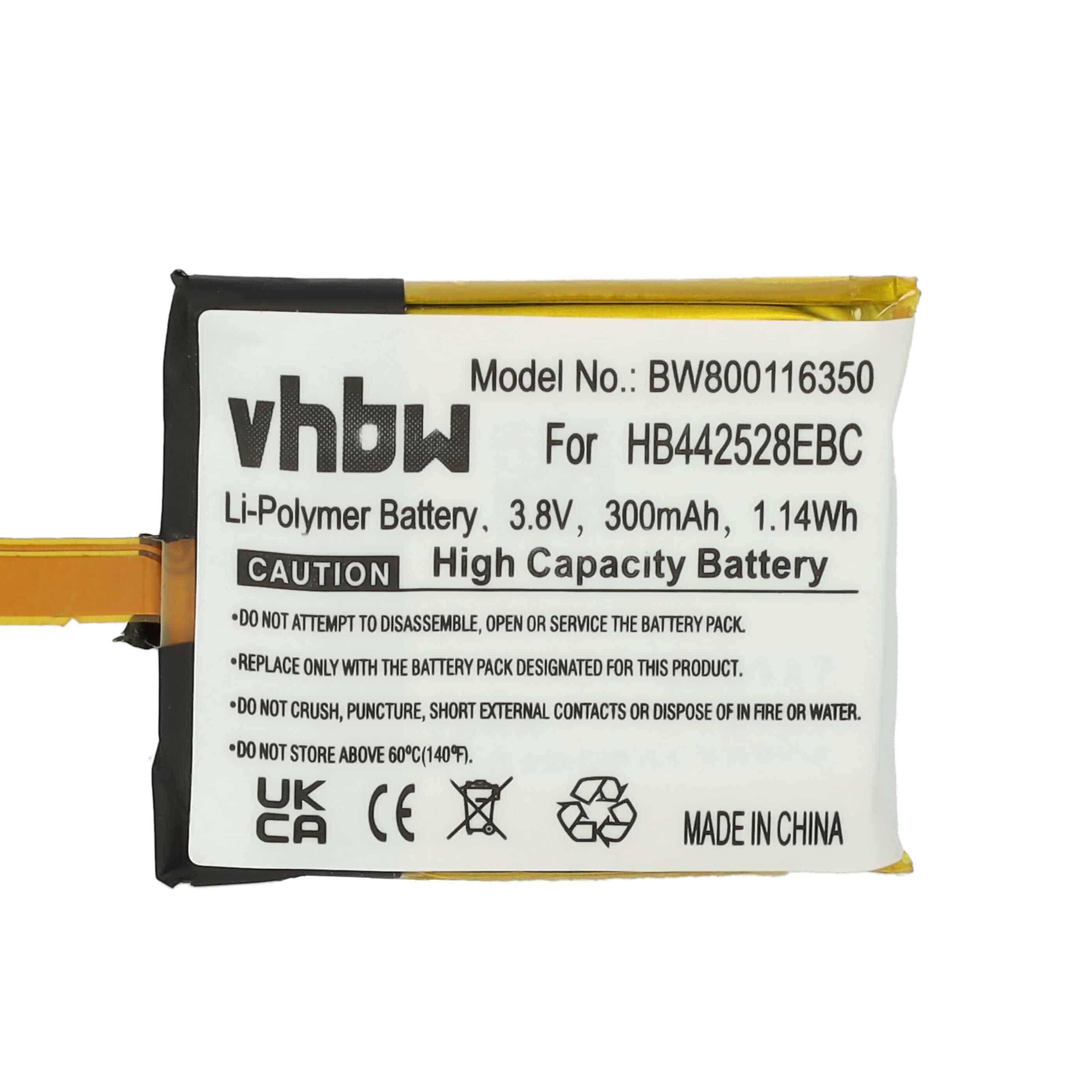 Smartwatch Battery replaces Huawei 1ICP5/25/28, Hb442528EBC - 300 mAh 3.8 V Li-polymer + Tools