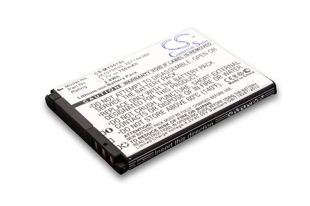 Batterie remplace Sagem 194/07 SN4, 252636053, 252785306 pour téléphone portable - 750mAh, 3,7V, Li-ion