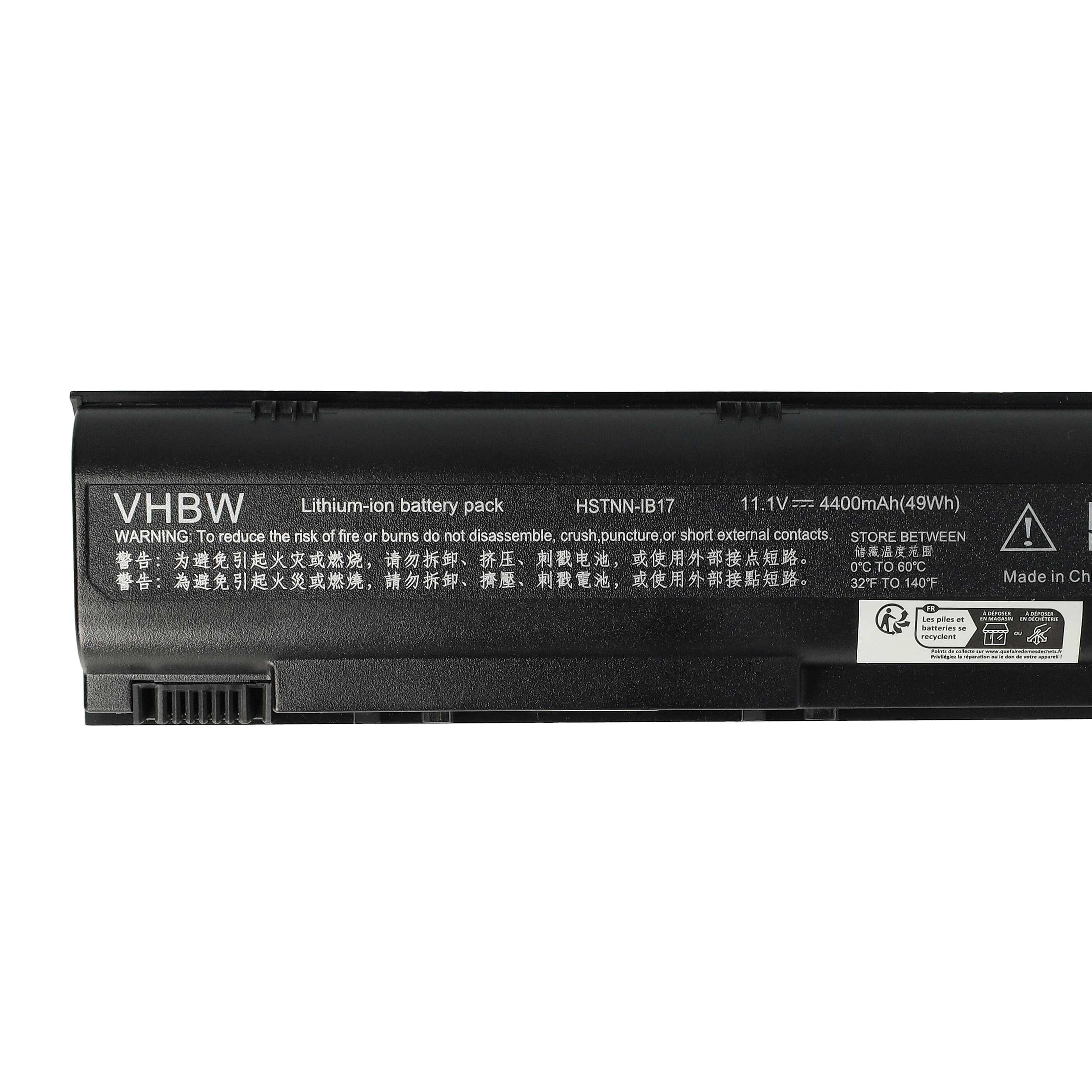 Batterie remplace HP 367760-001, 367759-001, 383493-001 pour ordinateur portable - 4400mAh 10,8V Li-ion, noir