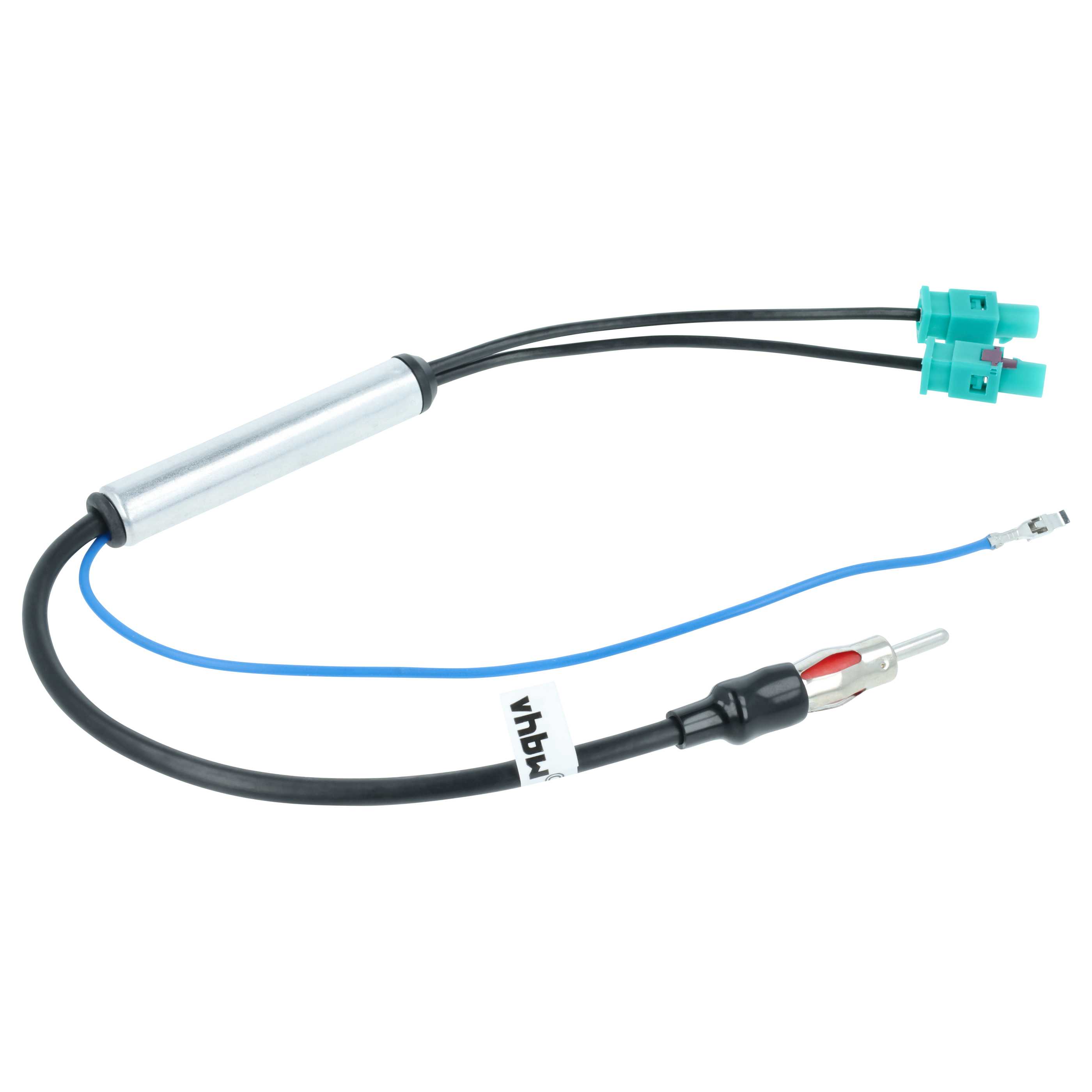 Antennenverstärker DIN (m) auf Doppel-Fakra (m) für Audi, Seat, VW Fahrzeuge - Für Phantomeinspeisung, 35 cm