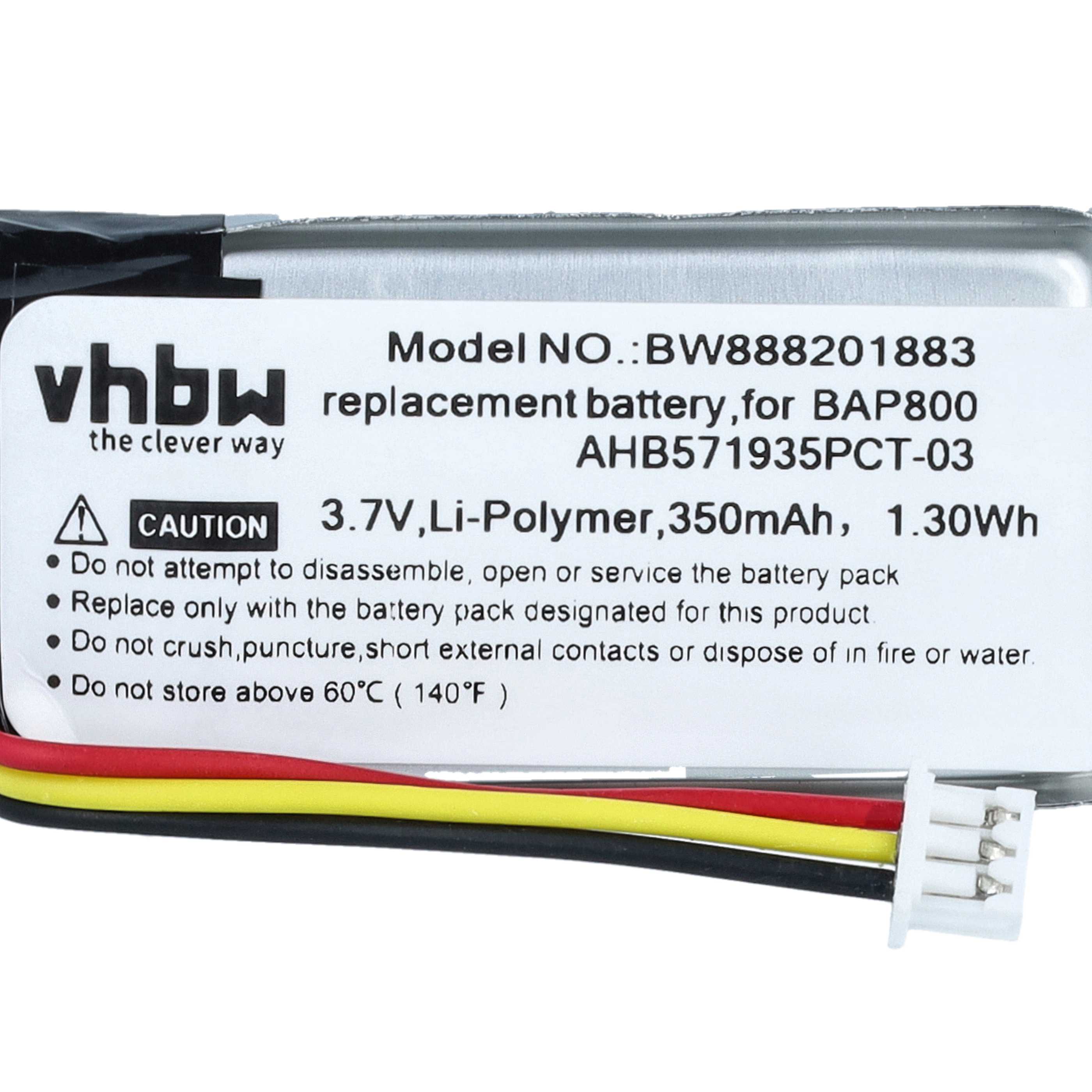 Stereo Amp Battery replaces Sennheiser AHB571935PCT-03, BAP 800, 586477, 573695 - 350 mAh 3.7 V Li-polymer