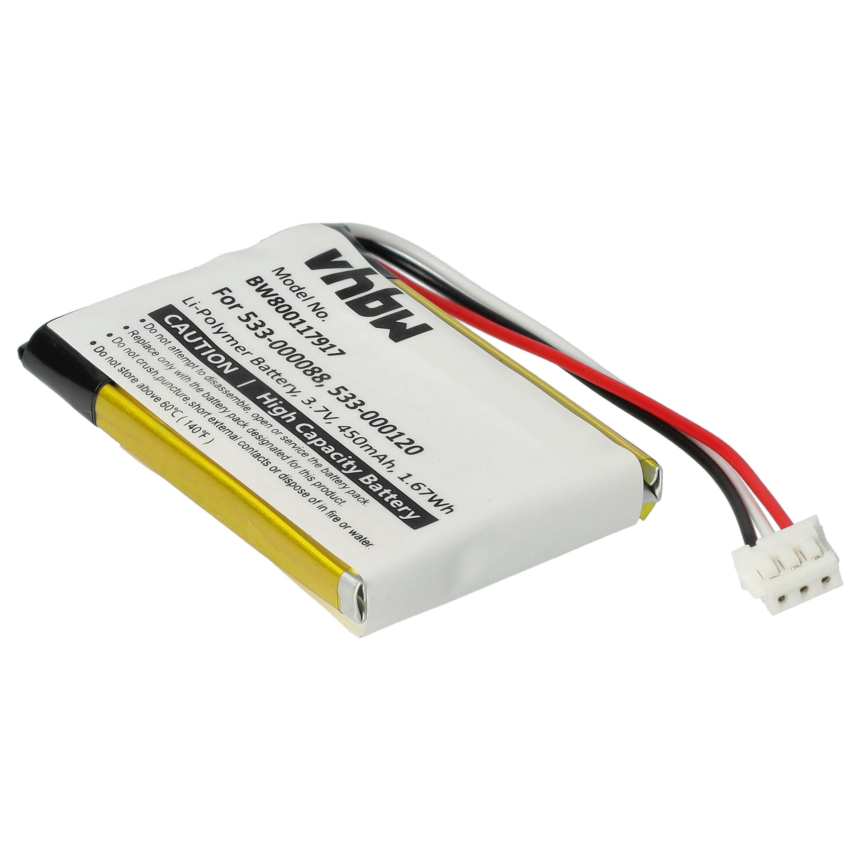Computer Mouse Battery replaces Logitech 533-000120, 533-000088, 533-000121 - 450 mAh 3.7 V Li-polymer