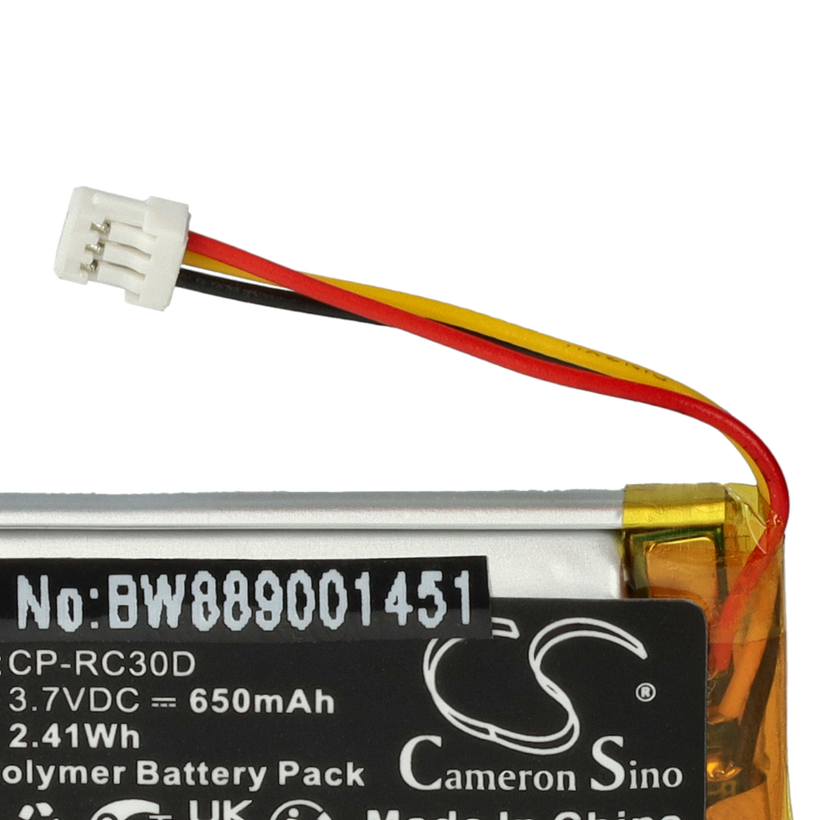 Batería reemplaza Razer CP-RC30D para ratón inalámbrico (650 mAh, 3,7 V, Li-Polímero)