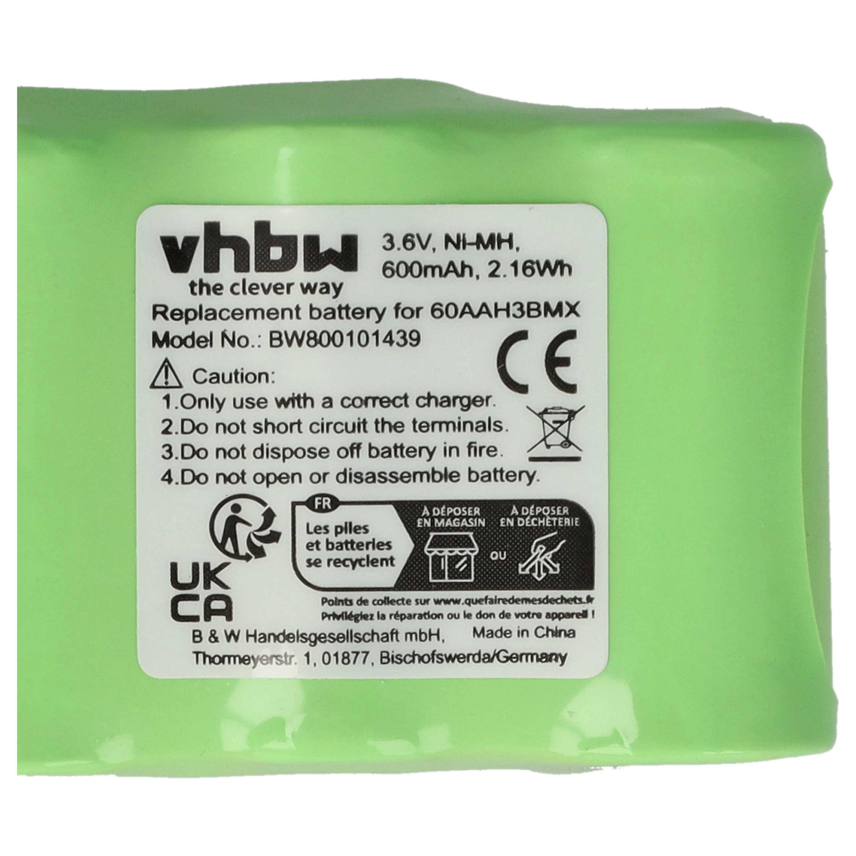 2x Batteries remplace C39453-Z5-C193, HSC22, 60AAH3BMX pour téléphone Telecom Italia - 600mAh 3,6V NiMH