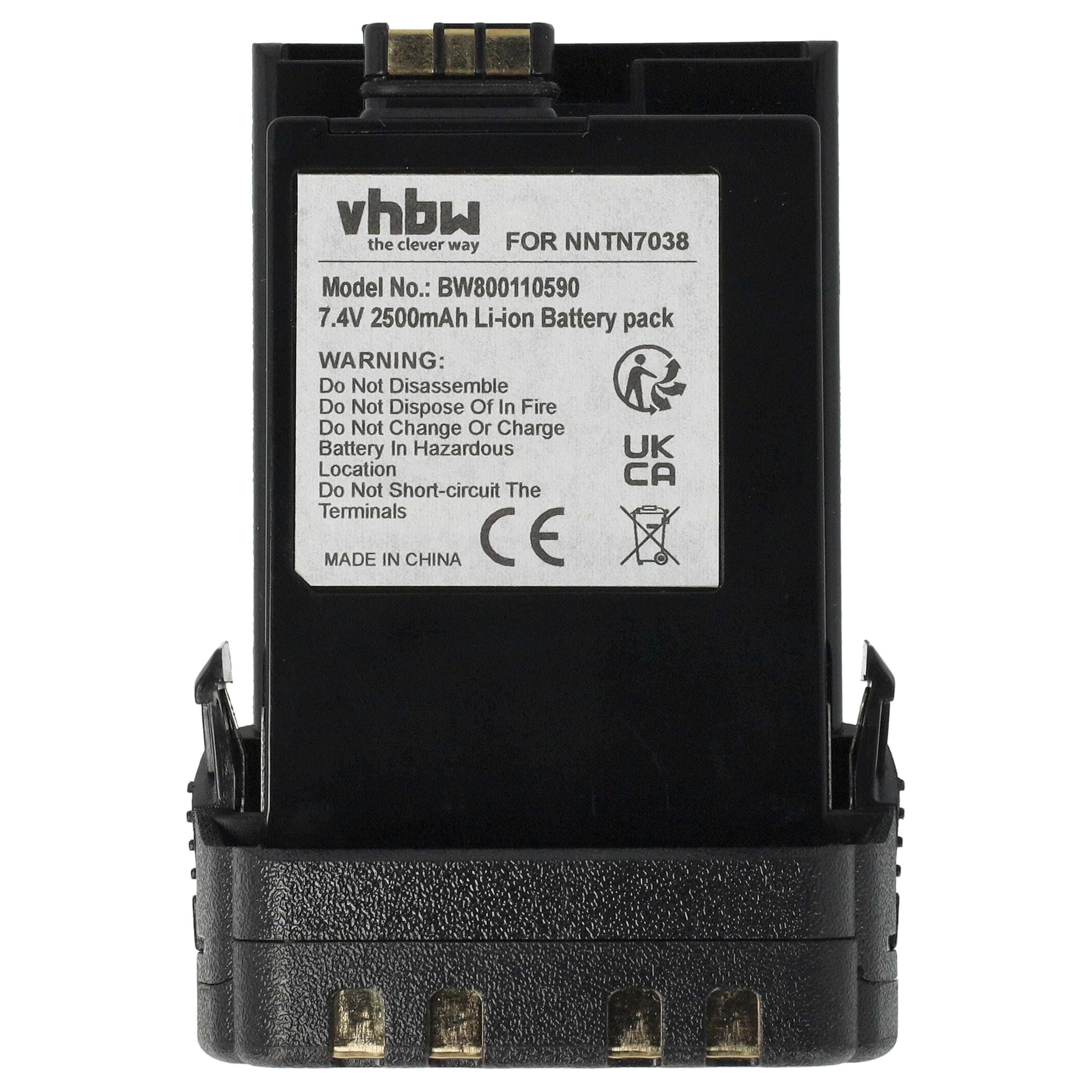 Radio 2x Battery replaces Motorola NNTN7034A, NNTN7034B, NNTN7038, NNTN7035A, NNTN7035 - 2500 mAh 7.4 V Li-Ion