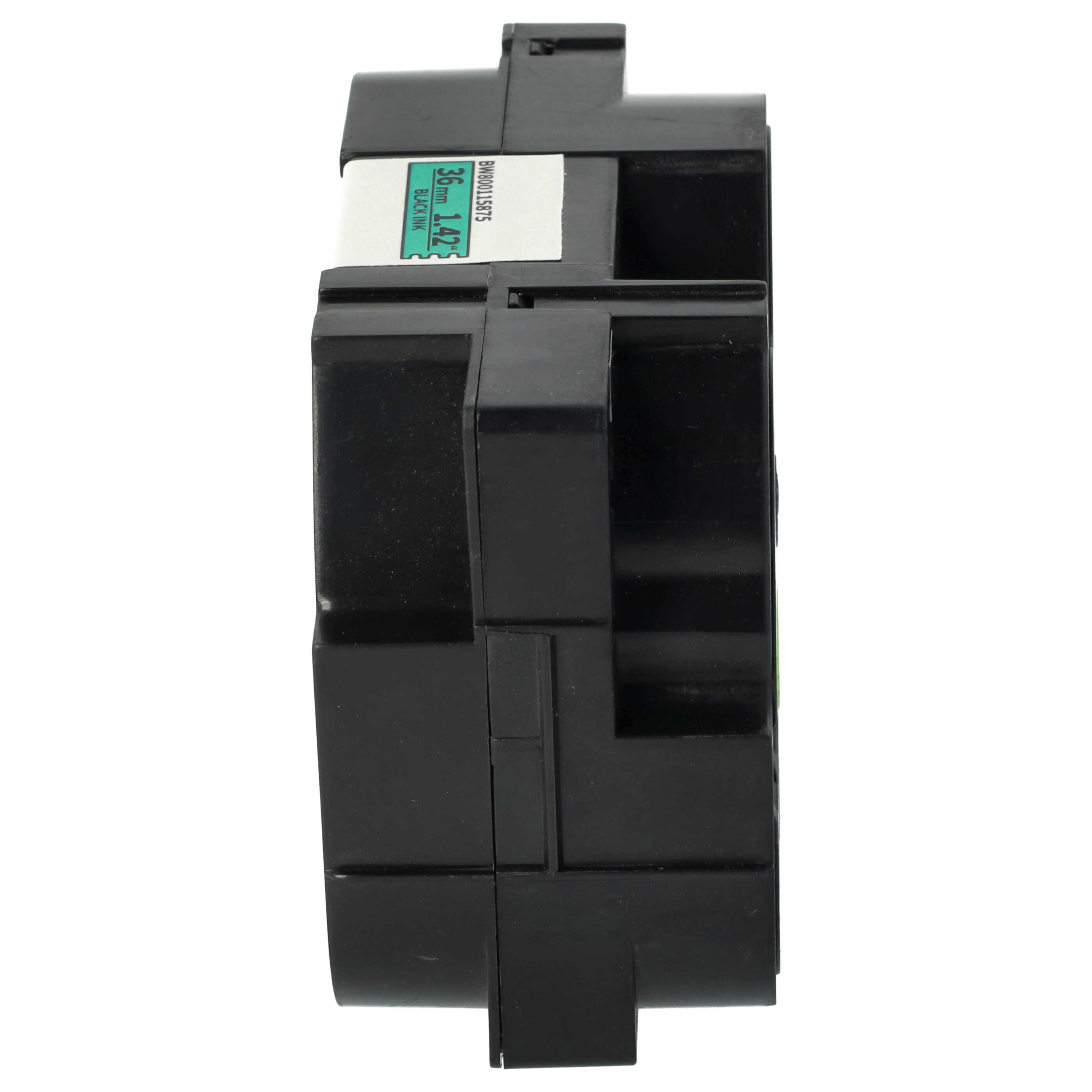 Cassette à ruban remplace Brother HGE-761 - 36mm lettrage Noir ruban Vert