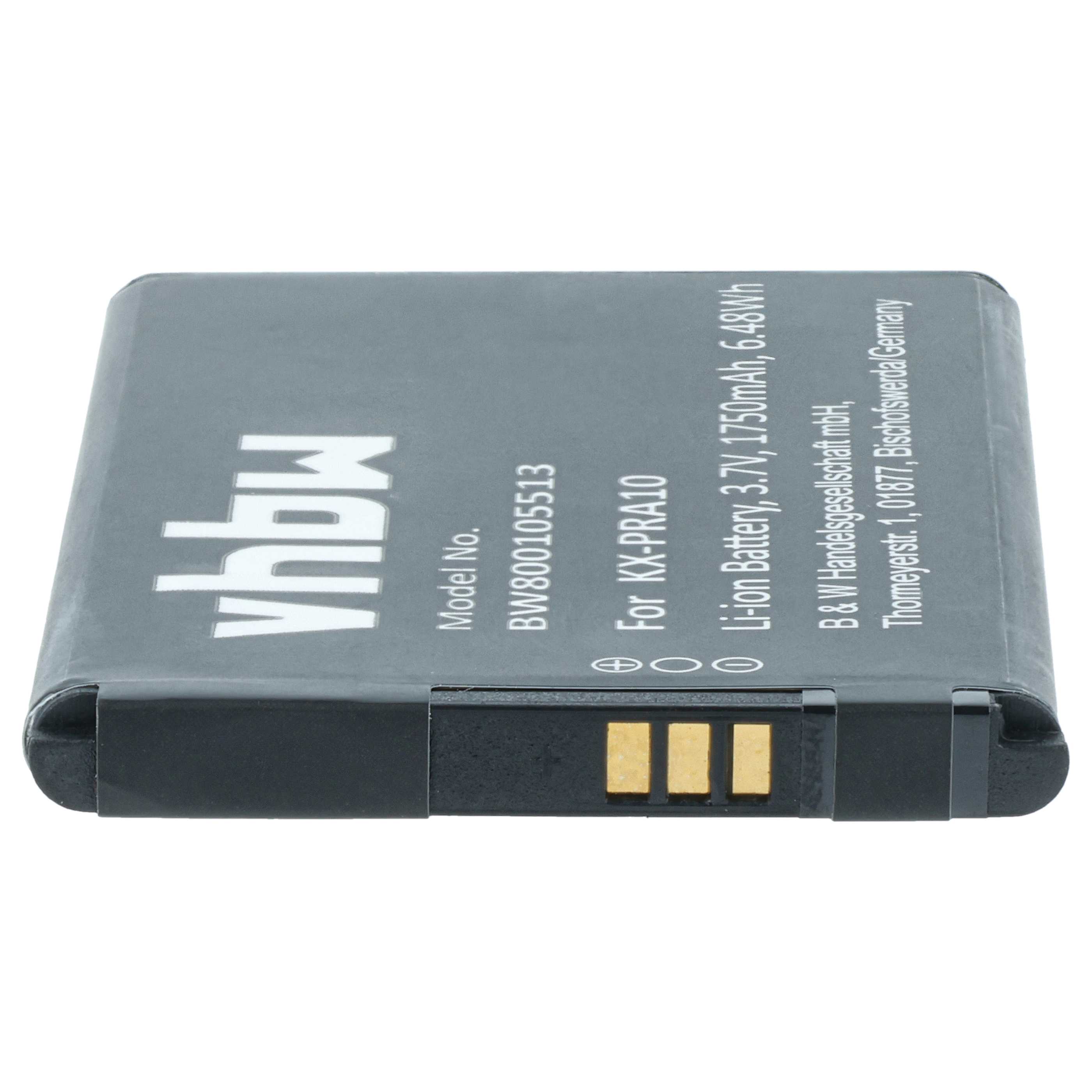 Batterie remplace Panasonic KX-PRA10EX, KX-PRA10 pour téléphone Panasonic - 1750mAh 3,7V Li-ion