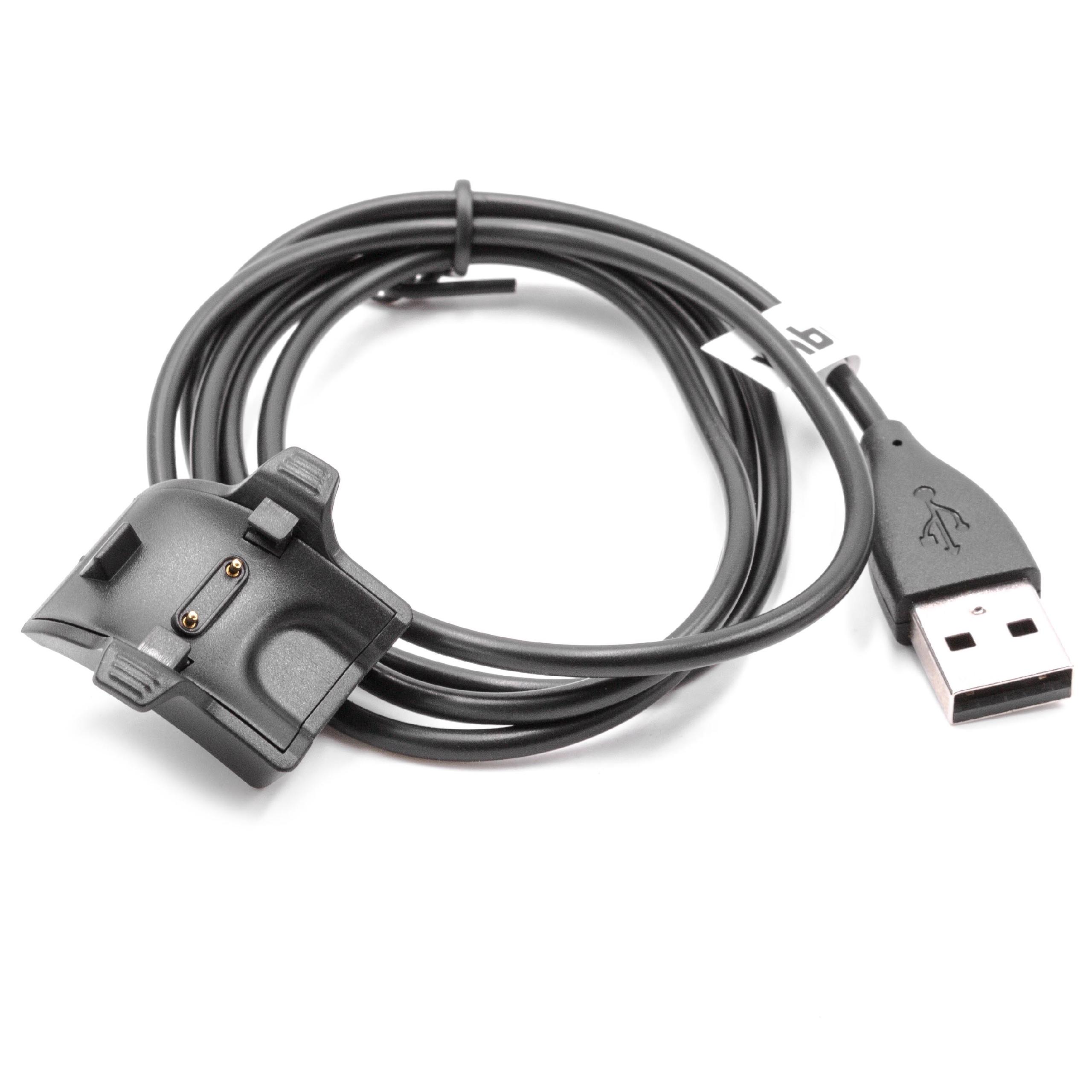 Cable de carga USB para smartwatch Huawei Honor Band 3, Band 4 - negro 100 cm