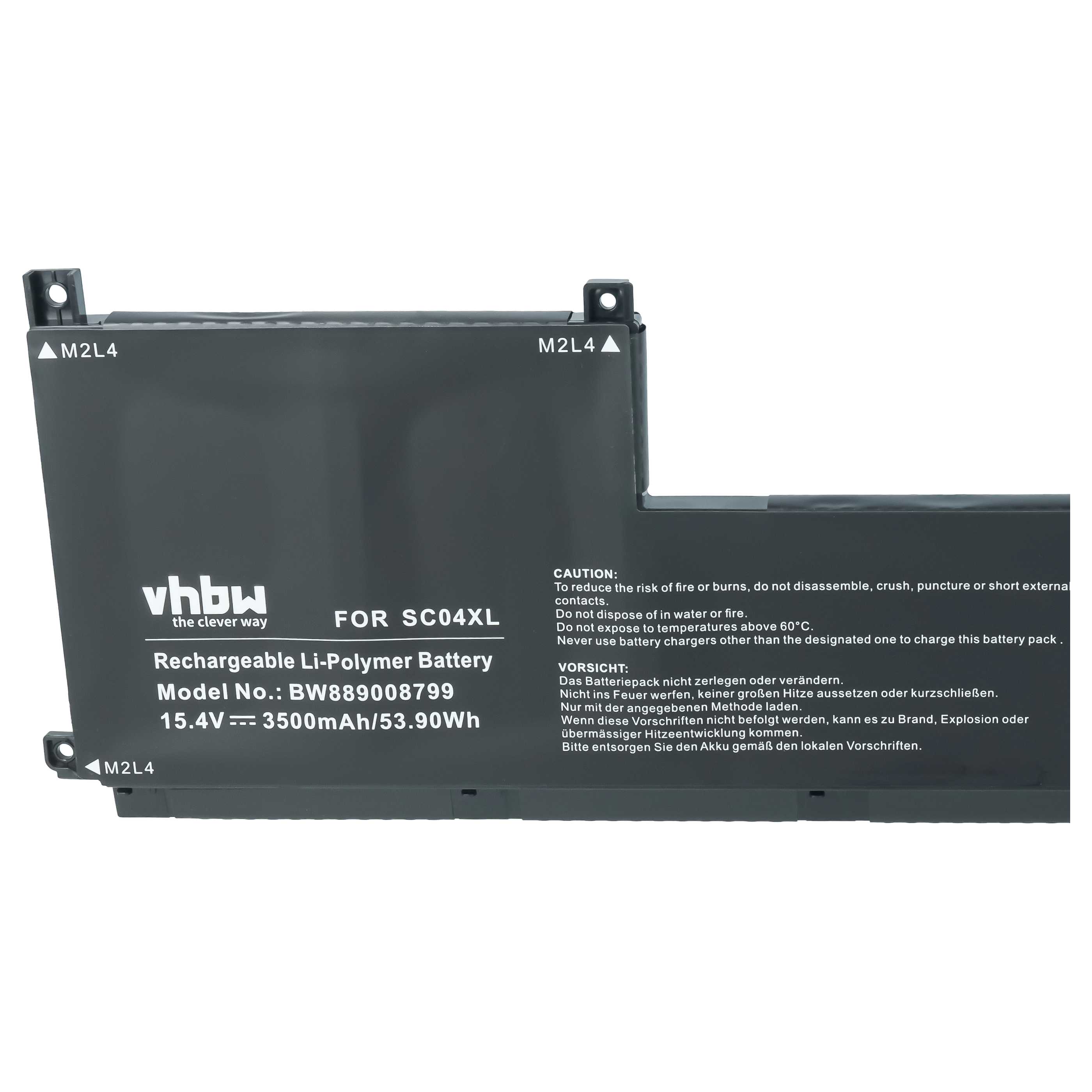 Notebook Battery replaces HP SC04XL, SC04063XL, M08254-1C1, HSTNN-IB9R - 3500 mAh 15.4 V Li-polymer