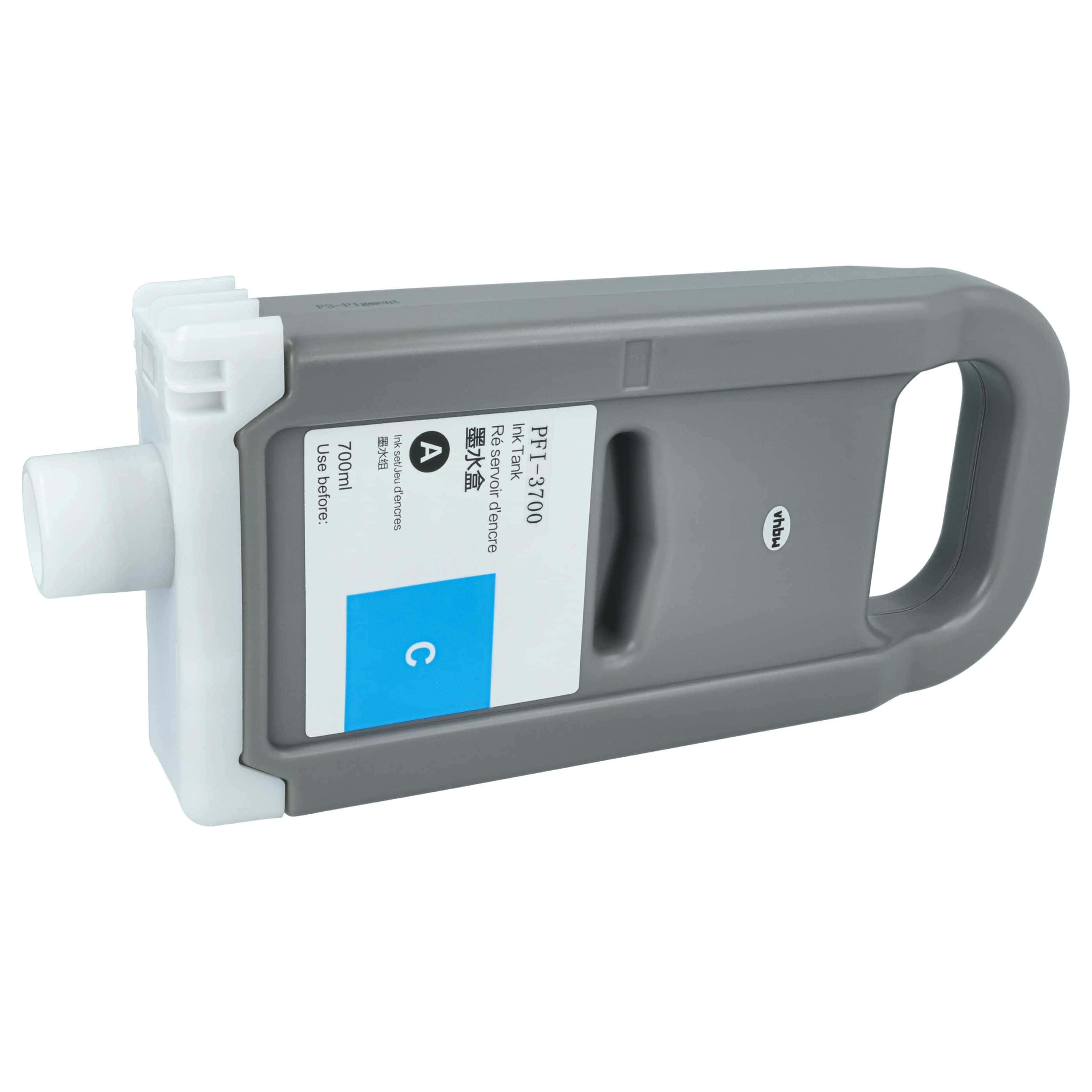 Ink Cartridge as Exchange for Canon PFI-3700 C for Canon Printer - Cyan 700 ml