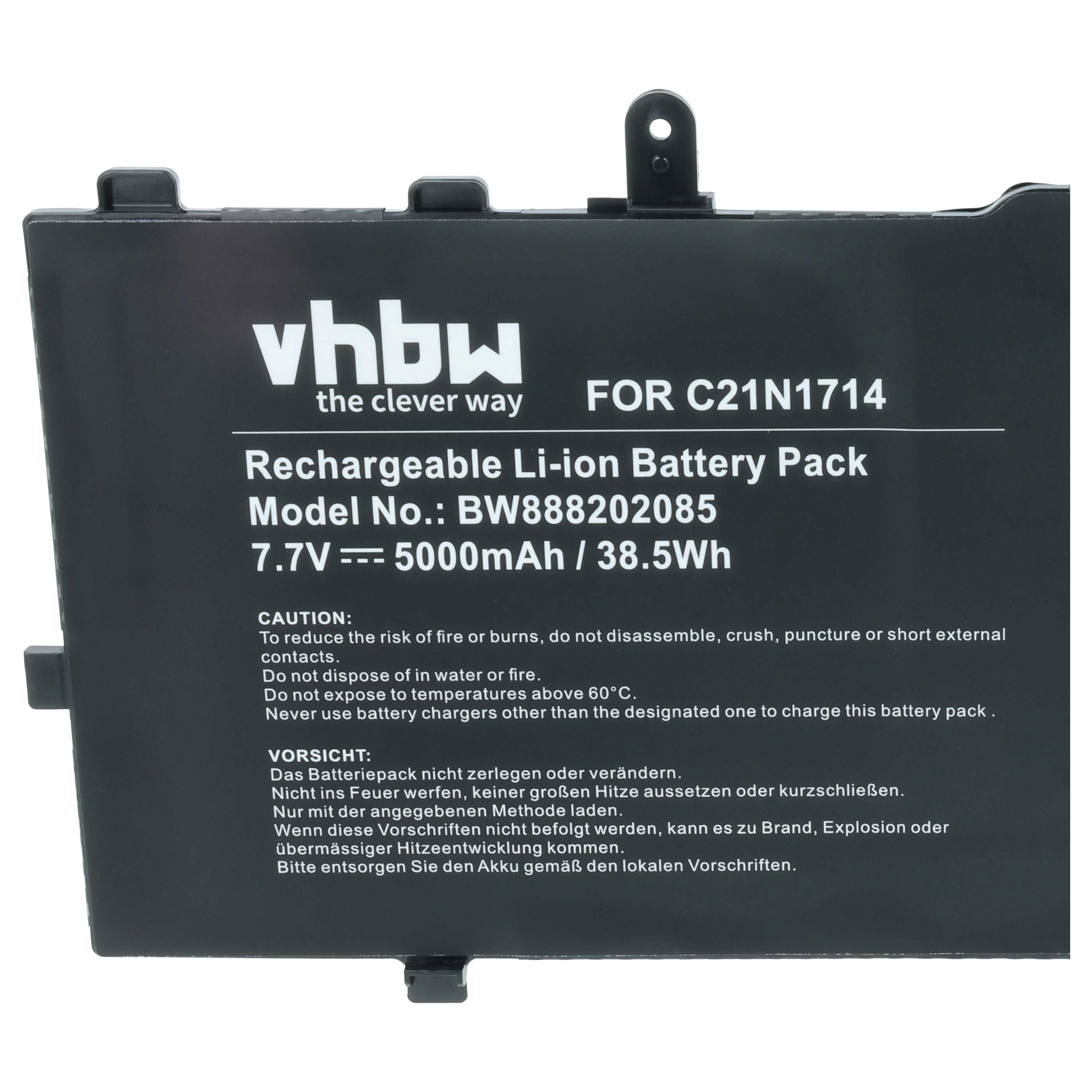 Akumulator do laptopa zamiennik Asus C21N1714, 0B200-02740000 - 5000 mAh 7,7 V LiPo, czarny